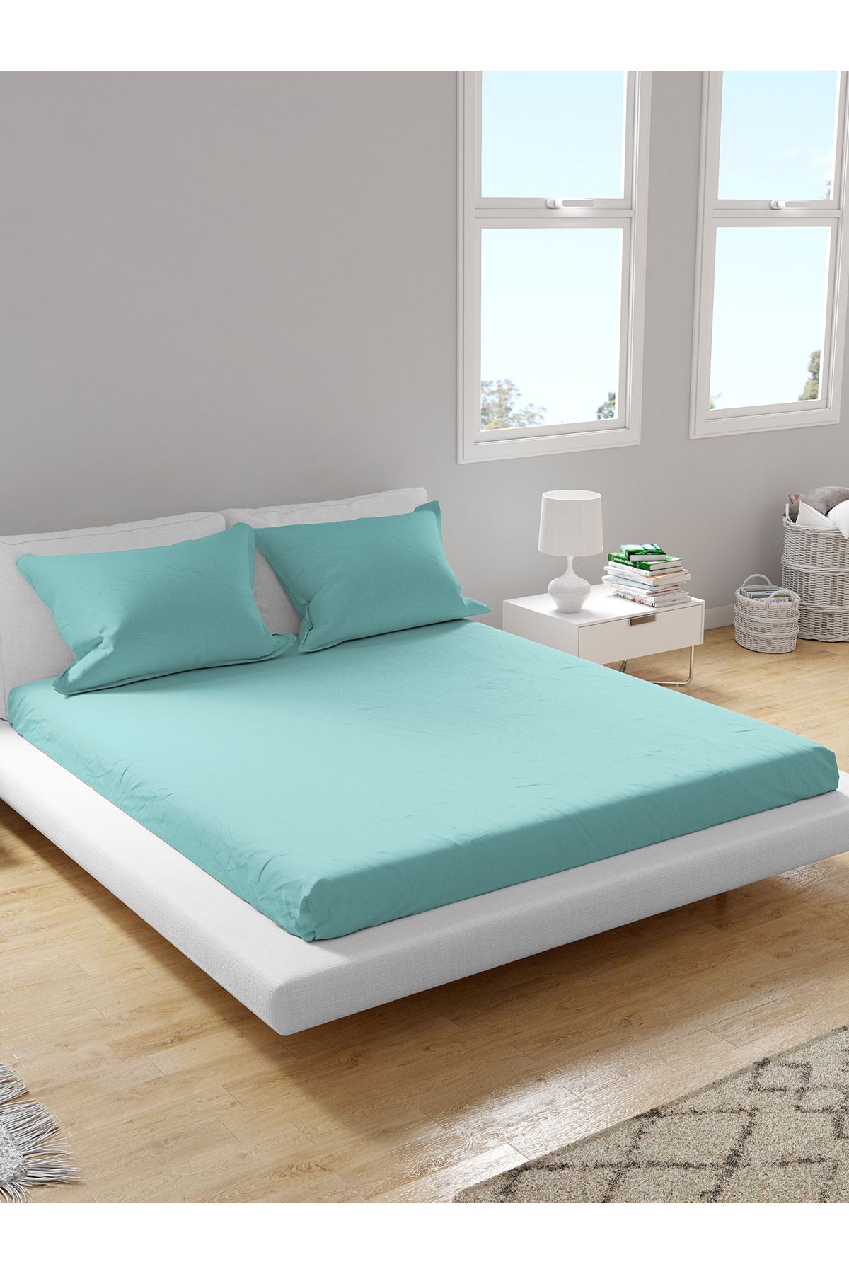 femmhome Premium %100 Pamuk Akfil Lastikli Çarşaf Takımı Tek/Çift/Battal (90/100/120/160/180) Flat Colors H-M