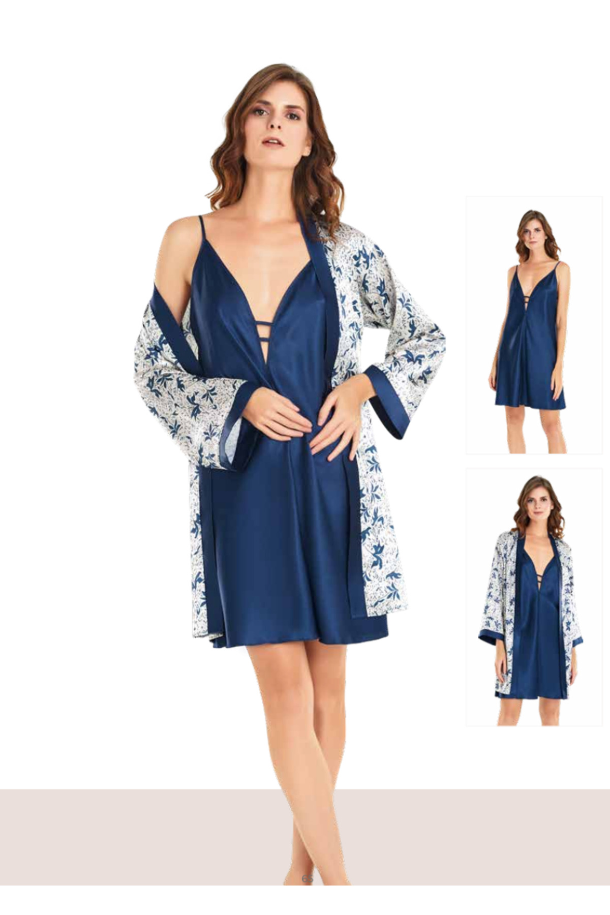 Genel Markalar İç Giyim MOONGİRL Saten Kısa İkili Gecelik Takım