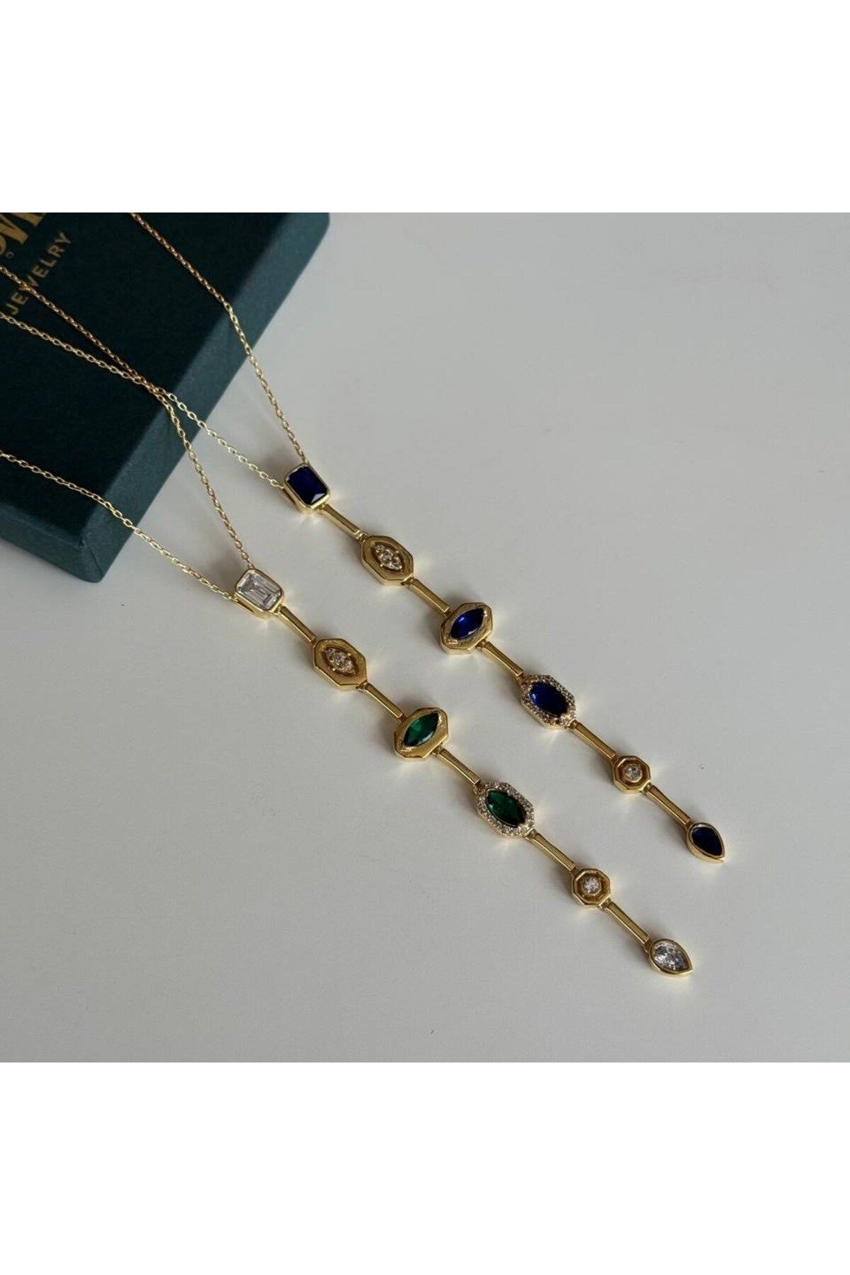 beonejewelry RENKLİ TAŞLI Y KOLYE | 925 GÜMÜŞ