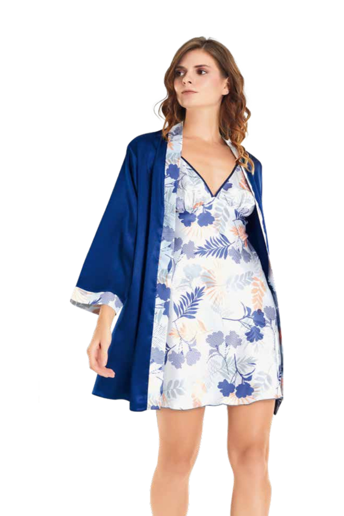 Genel Markalar İç Giyim MOONGİRL Saten Kısa İkili Gecelik Takım