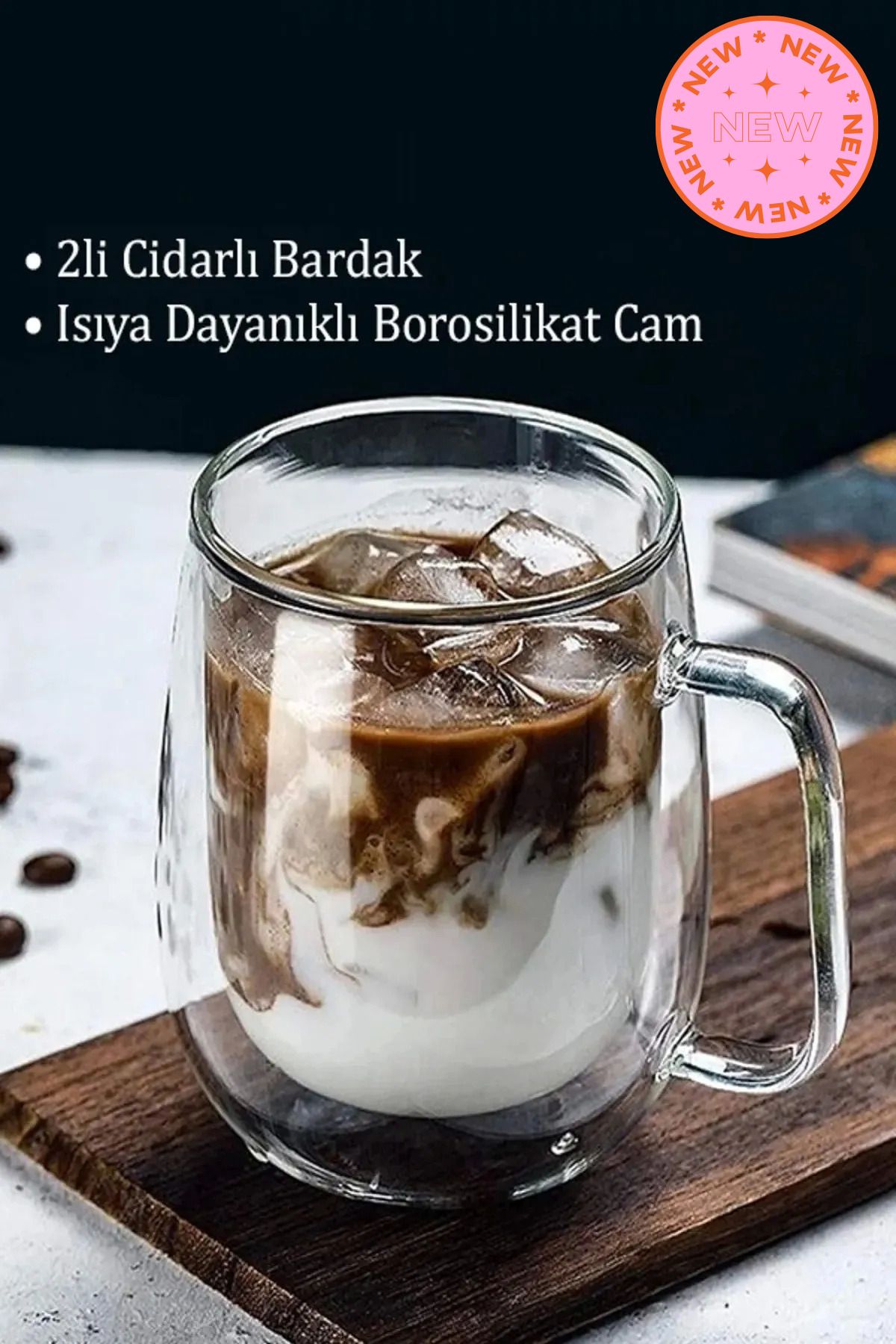 WWSHOP Çift Cidarlı Cam Bardak Kupa Ev Ofis Fincanı Çift Katlı Isı Yalıtımlı