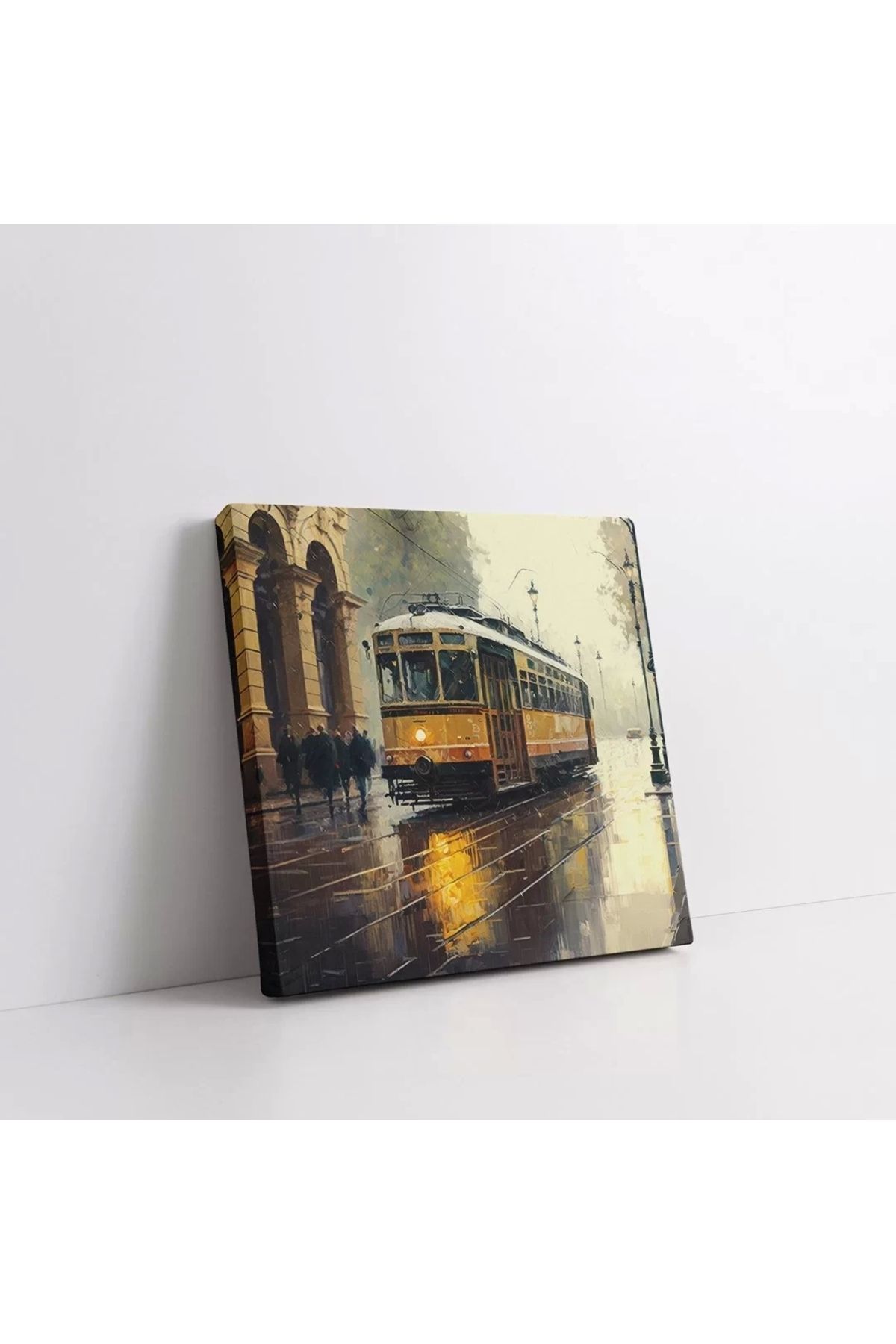 VOGLOO Nostaljik Tramvay Kare Kanvas Tablo