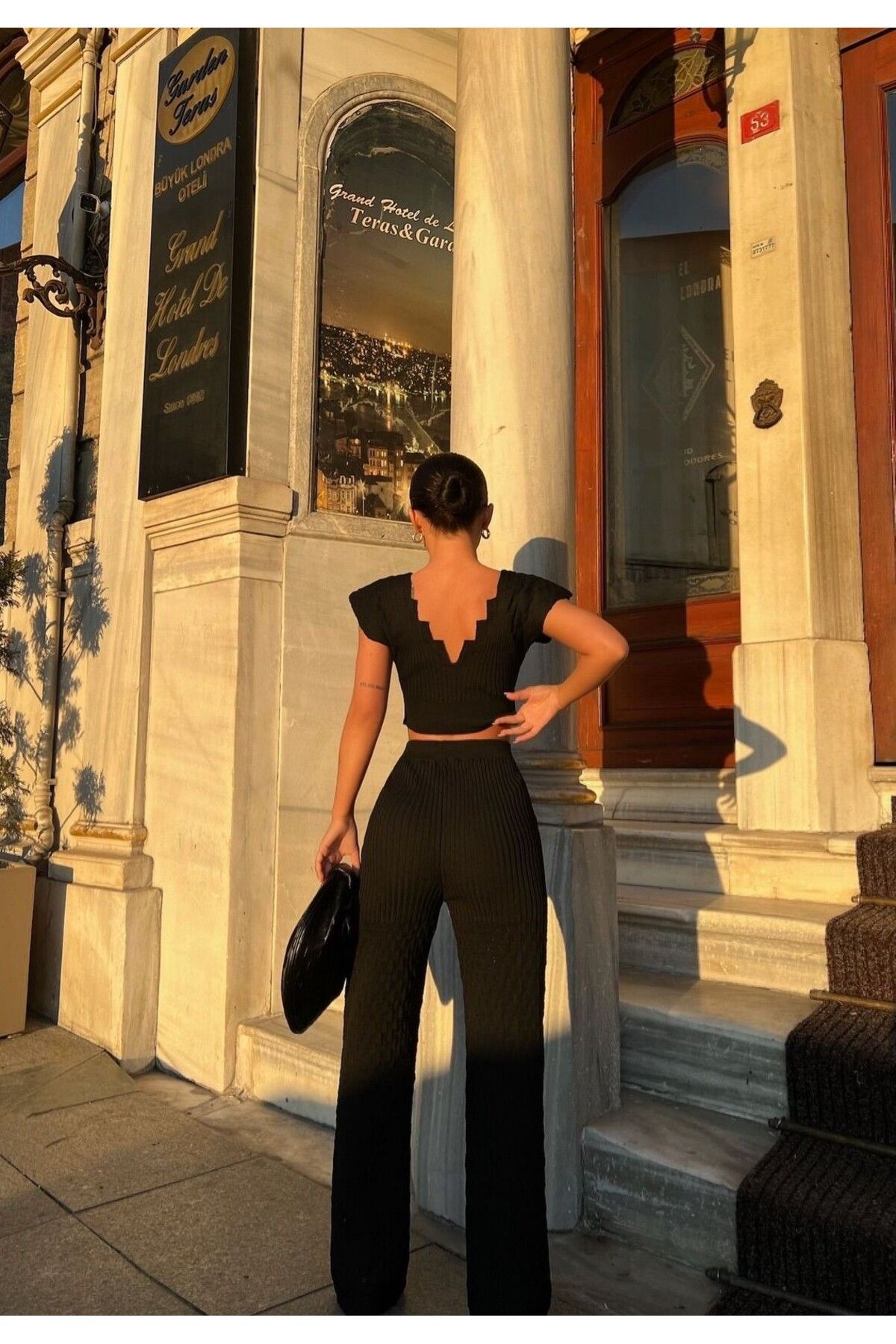 ADENLİNA Crop Pantolonlu Triko Takım