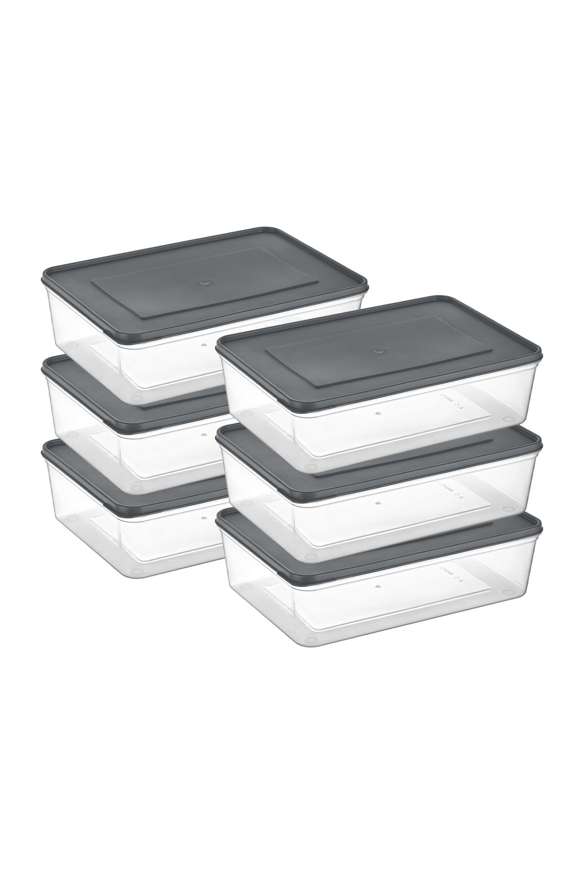 Mefa Mutfak Freshkeep 6'lı 4 Litre Gri Buzdolabı Organizer Mikrodalga Ve Difrize Uygun Saklama Kabı