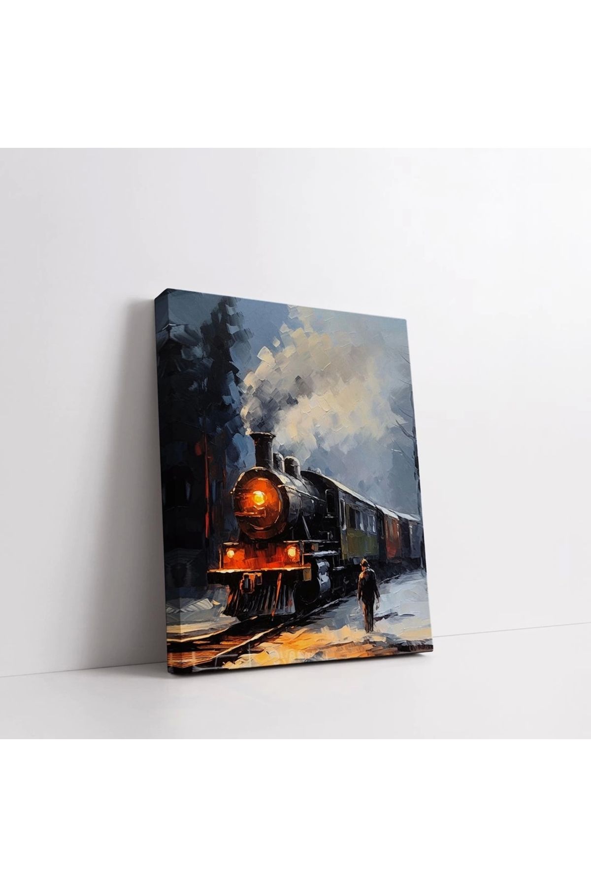 VOGLOO Buharlı Tren Yolculuğu Dikey Kanvas Tablo