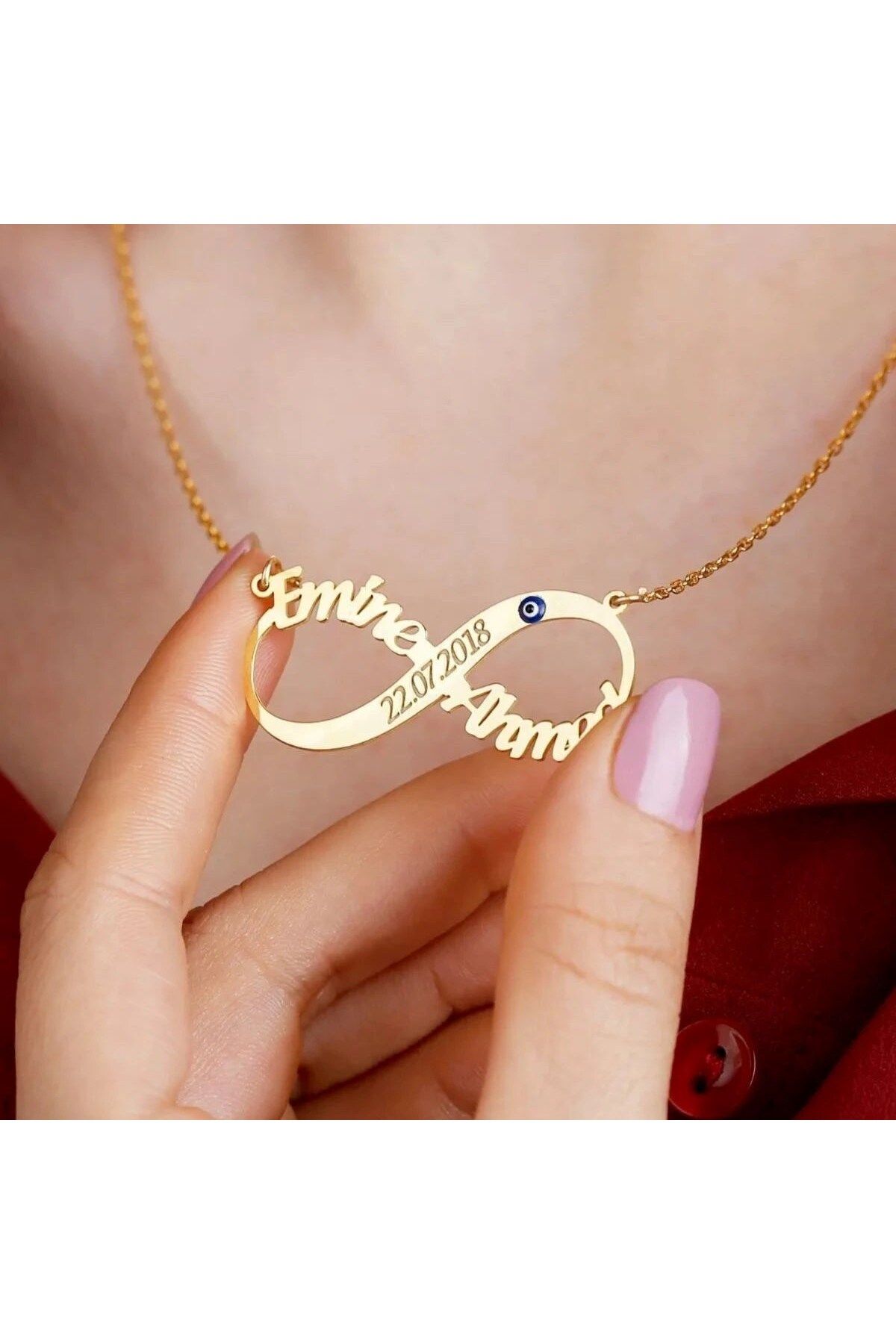 beonejewelry İKİ İSİMLİ SONSUZLUK KOLYE | 925 GÜMÜŞ