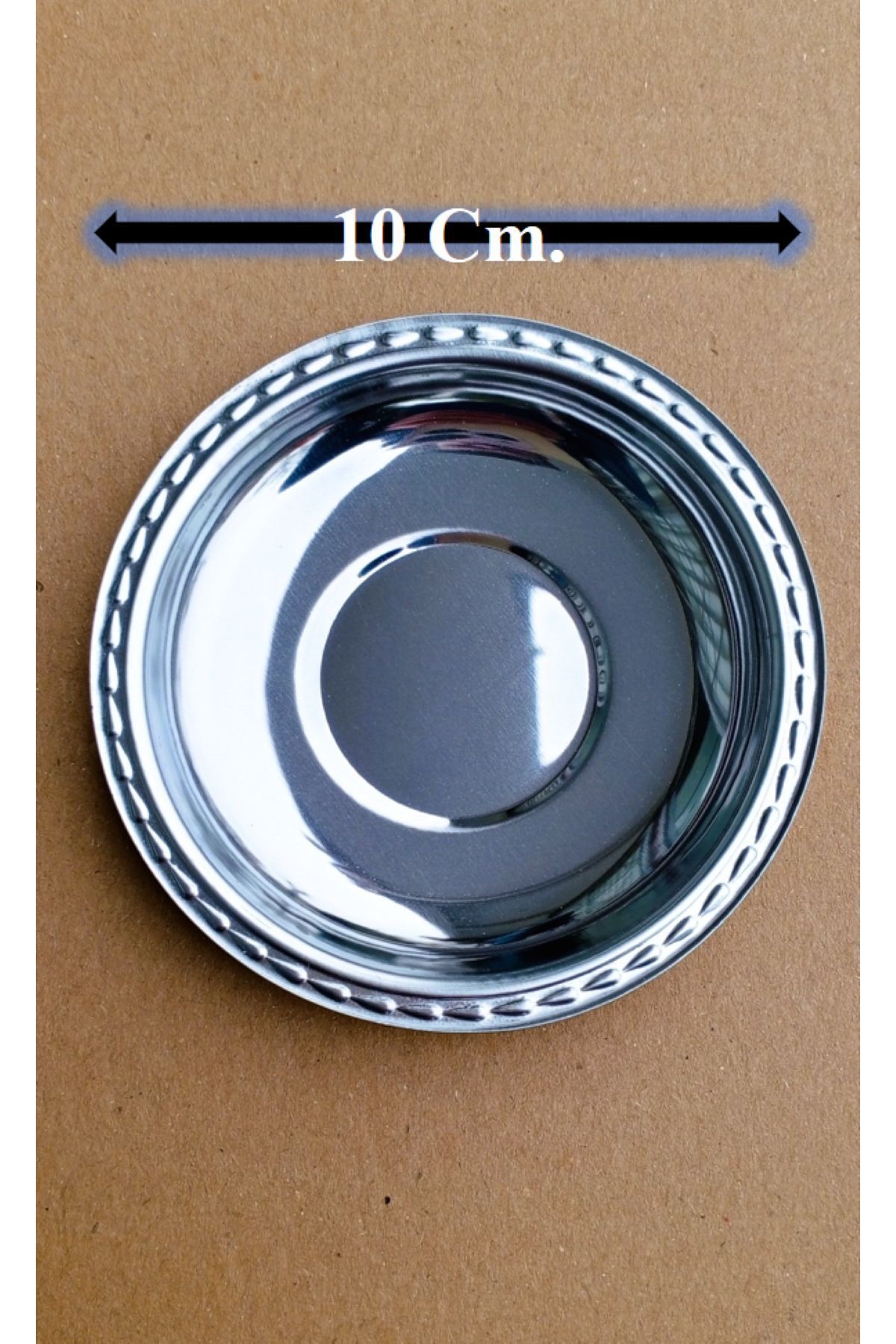 HZL HOME 6'lı Paslanmaz Metal Çay Tabağı, Cay Bardak Altlığı 10 Cm
