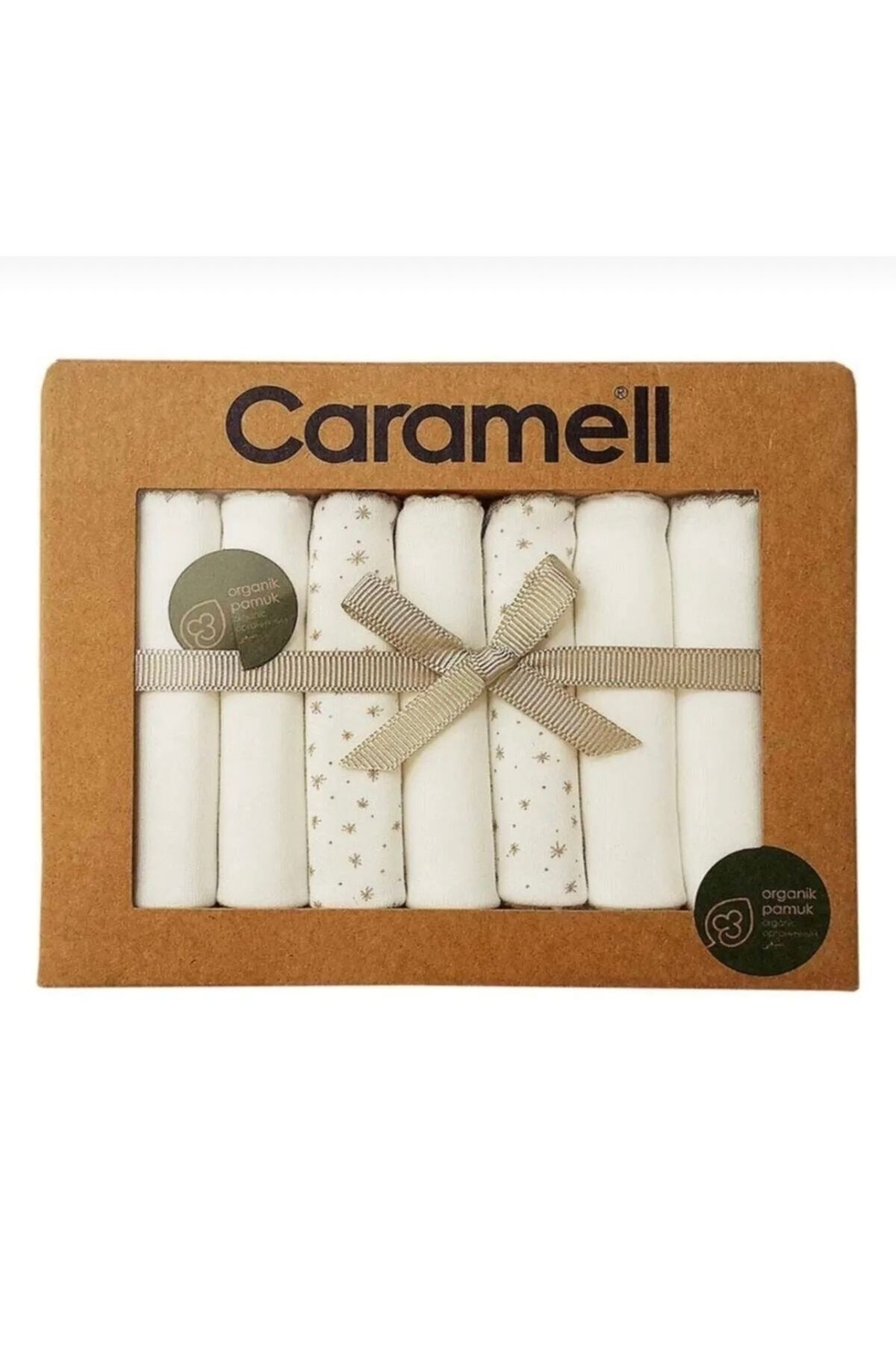 Caramell %100 Pamuk Yıldızlı Ağız Mendili