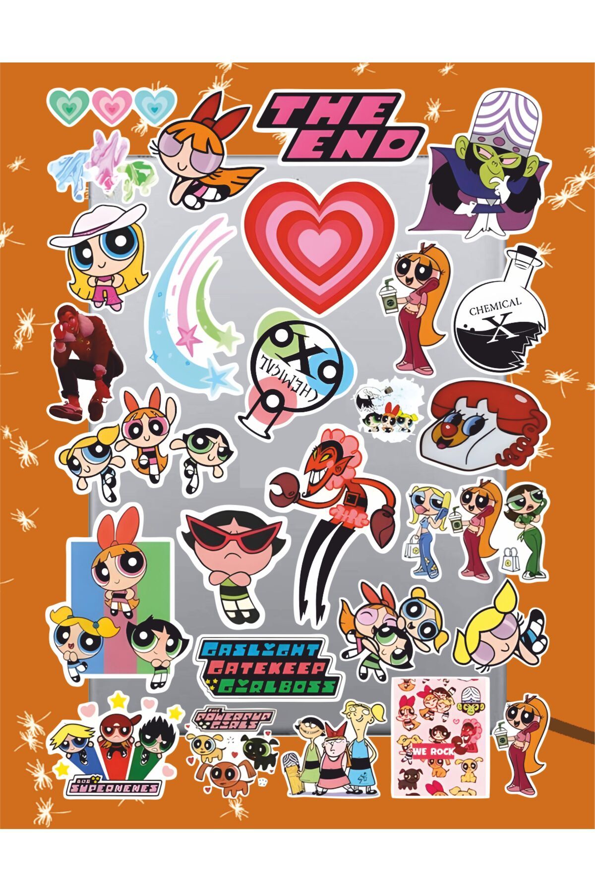 hediyenebak Powerpuff Girls Seri 2 Sticker Seti | Laptop Ajanda Pc Tablet Telefon Defter Etiket Bullet Journal
