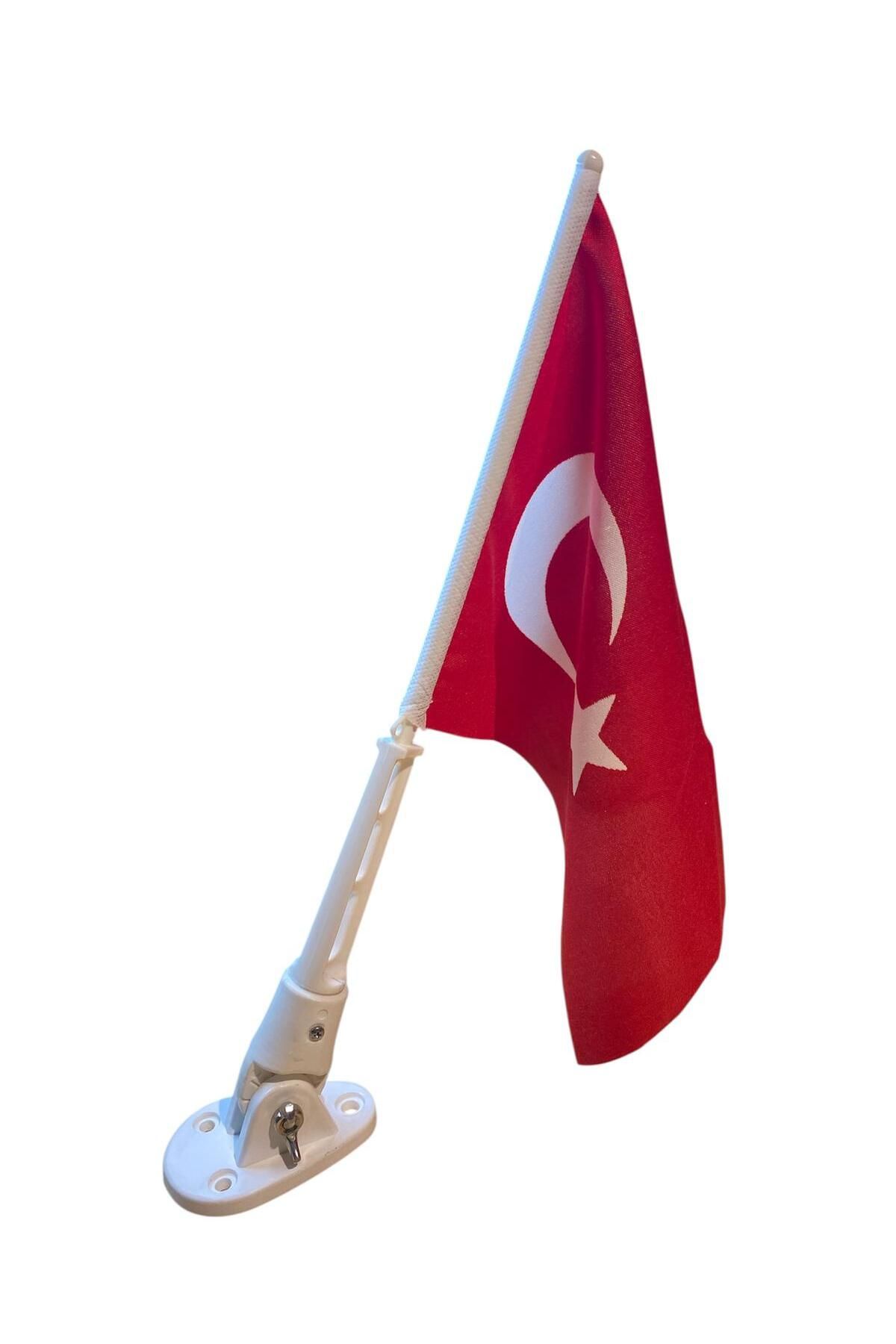 ironcaravan Tekne Bayrak Direği – Plastik - Tekne ve Botlar İçin, 38 cm Uzunluk (Bayrak Dahil)