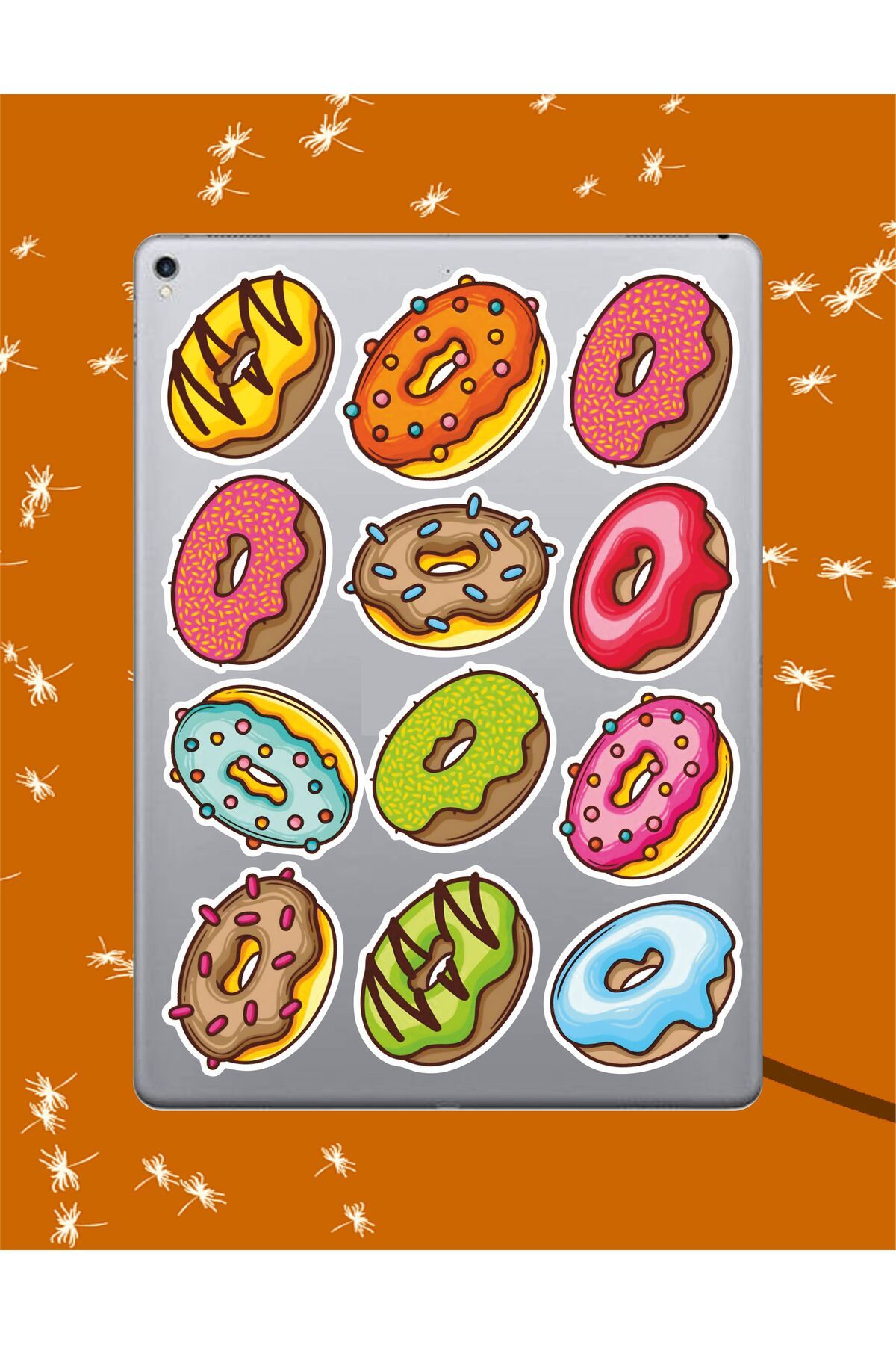 hediyenebak Renkli Donut Sticker Seti | Laptop Ajanda Pc Tablet Telefon Defter Etiket Bullet Journal