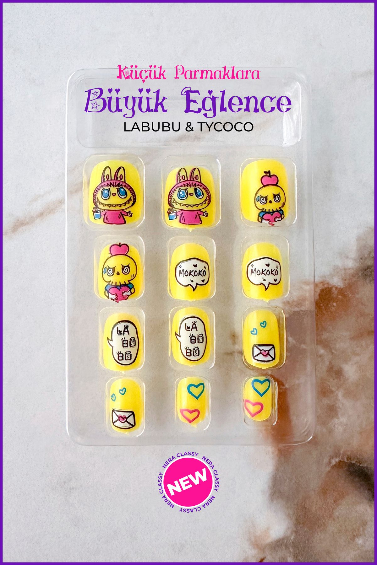 Nera Classy LABUBU & TYCOCO Çocuk Takma Tırnak Seti