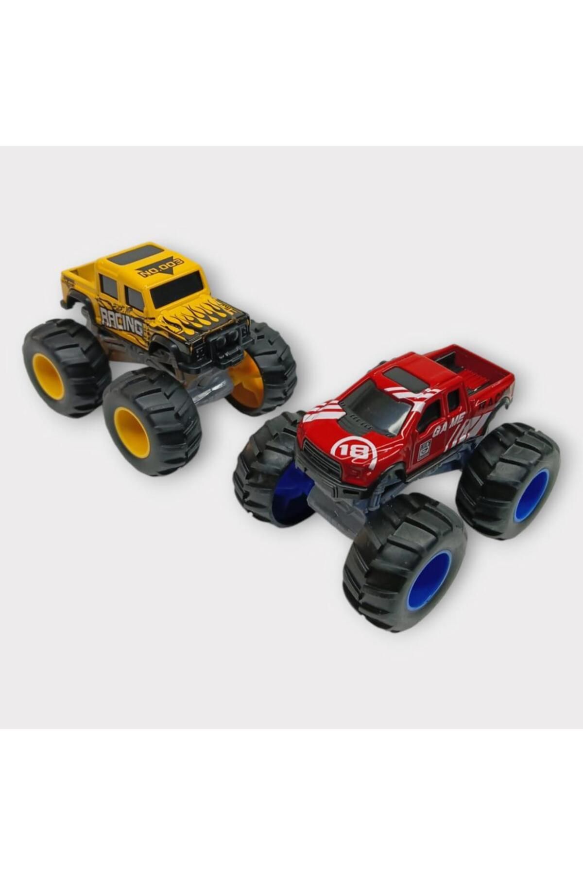 NEZADE STORE Mini Off-Road Araçlar 2'li - Sarı Kırmızı (Lisinya)