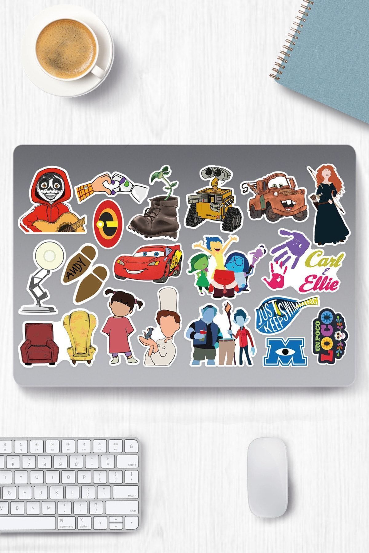 hediyenebak Pixar Temalı Sticker Seti | Laptop Ajanda Pc Tablet Telefon Defter Etiket Bullet Journal