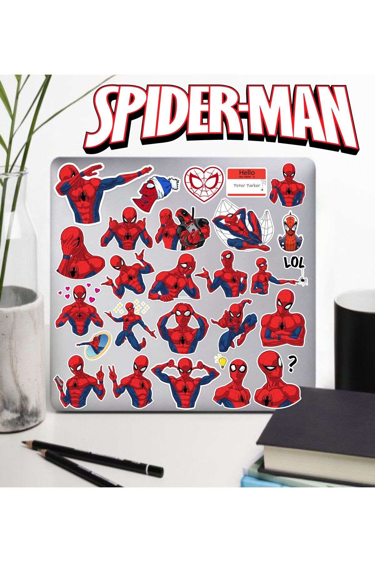 hediyenebak Örümcek Adam Seri 1 Sticker Seti | Laptop Ajanda Pc Tablet Telefon Defter Etiket Bullet Journal