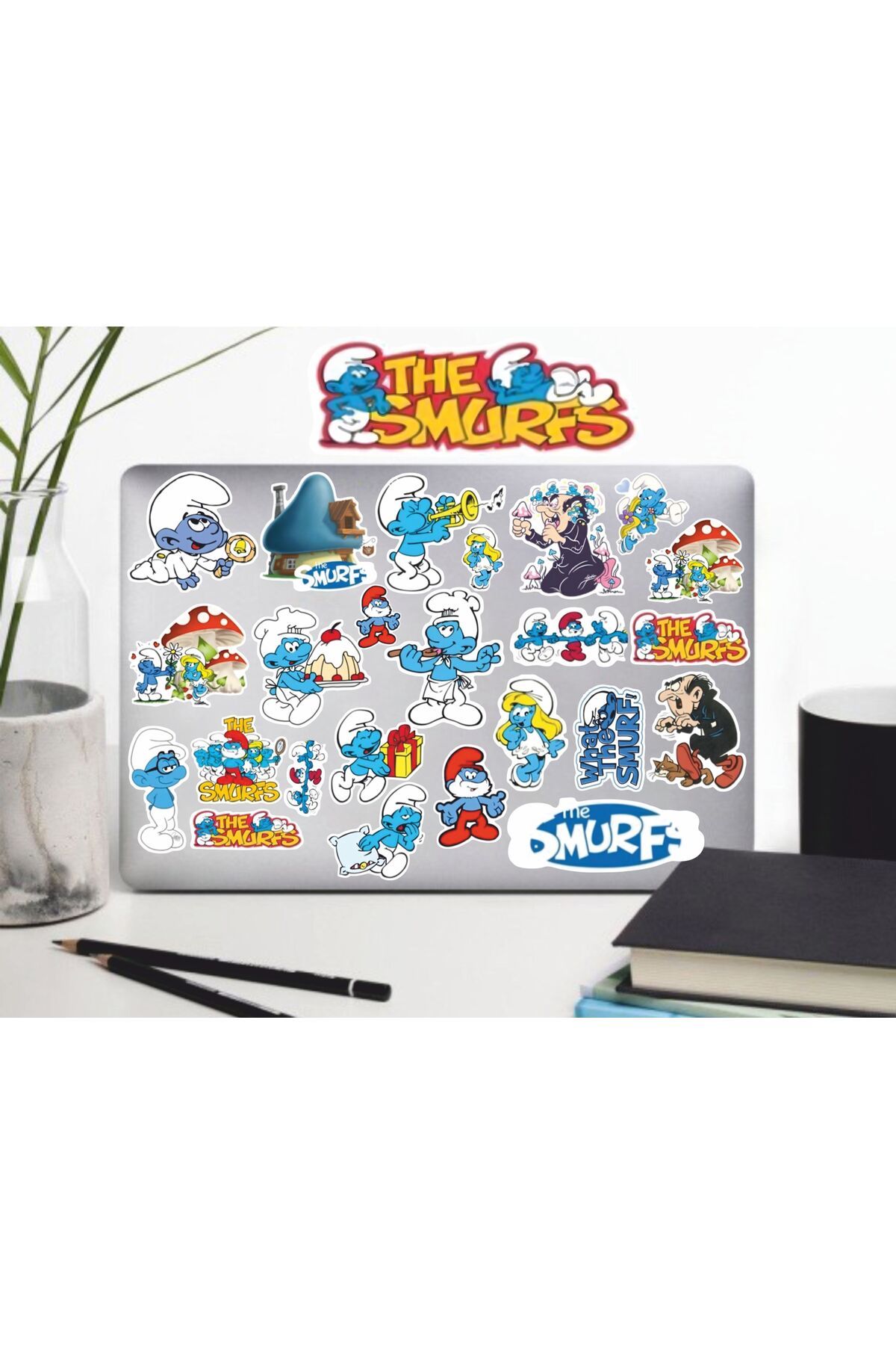 hediyenebak Smurfs Sticker Seti | Laptop Ajanda Pc Tablet Telefon Defter Etiket Bullet Journal