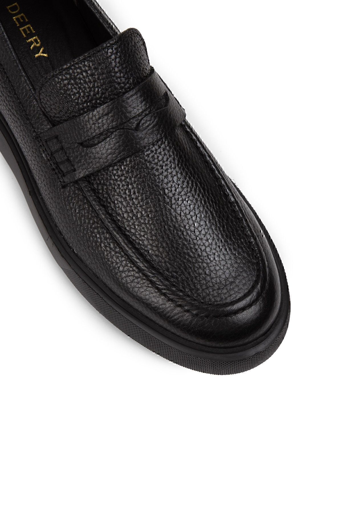 Deery-Pantofi negri din piele naturală pentru bărbați 5