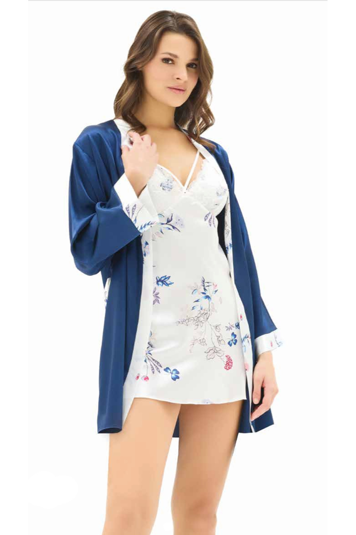 Genel Markalar İç Giyim MOONGİRL Saten Kısa İkili Gecelik Takım