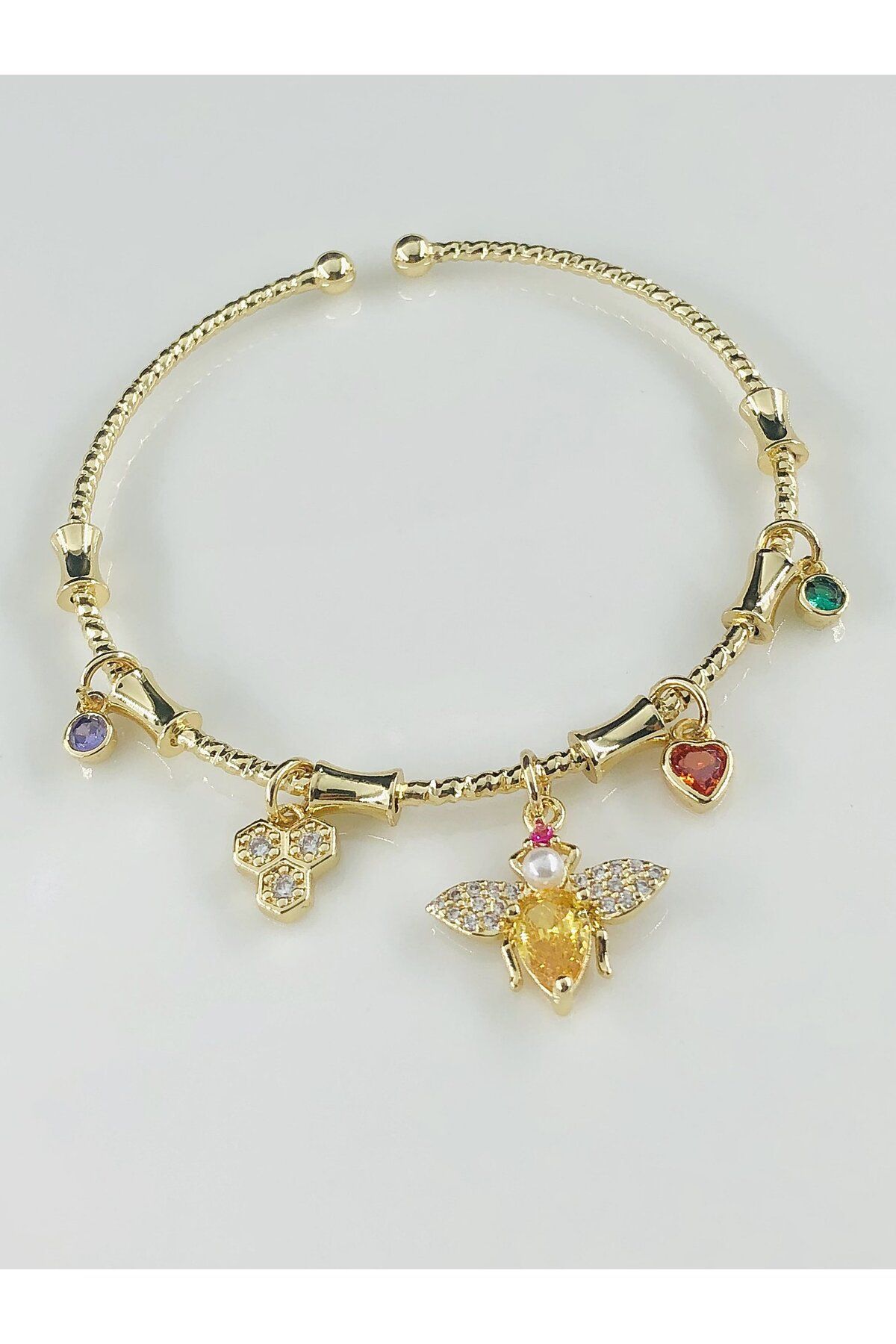 DS DİAMONDSHOP BİLEKLİK ARI FİGÜRLÜ MODEL 14 K KAPLAMA YENİ SEZON BYBLK-202505981