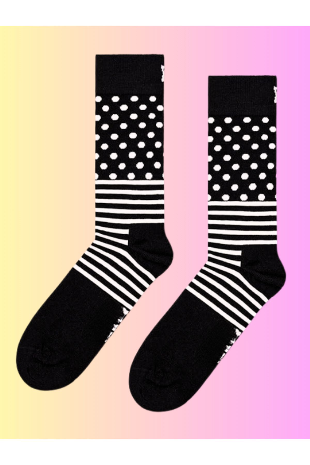 Shuttle Park Özel Seri Socks Renkli Eğlenceli Happy Çizgili Desenli Rahat Tasarım Tarz Kokulu Dikişsiz Çorap