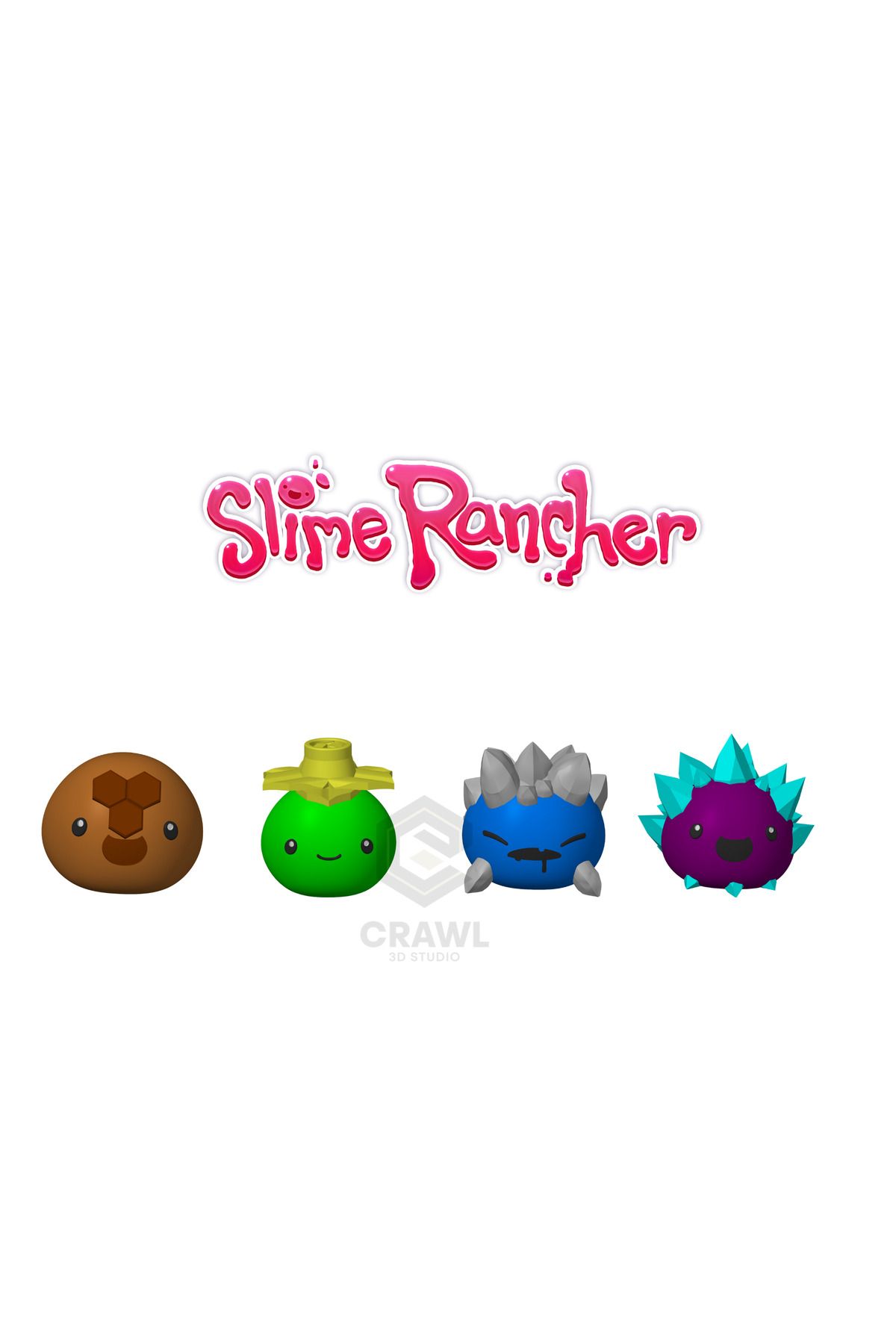 CRAWL 3D STUDIO Slime Rancher Doğanın Gücü Dörtlüsü Figür 3d Set