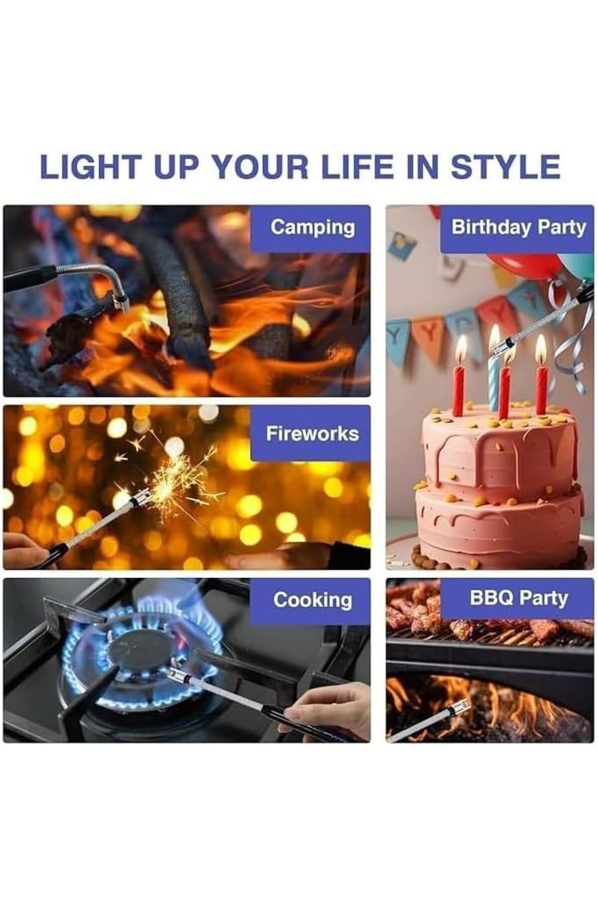 Other-Electric Arc Bbq Lighter Rechargeable Windproof Flameless Igniter 360° Rotating(COLOR MAY VARY) 9