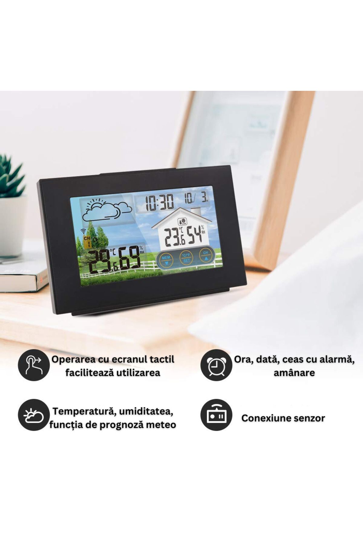 Velixo-Wireless Weather Station With Outdoor Sensor, Temp & Humidity, Forecast, Calendar, Lcd Touchscreen 2