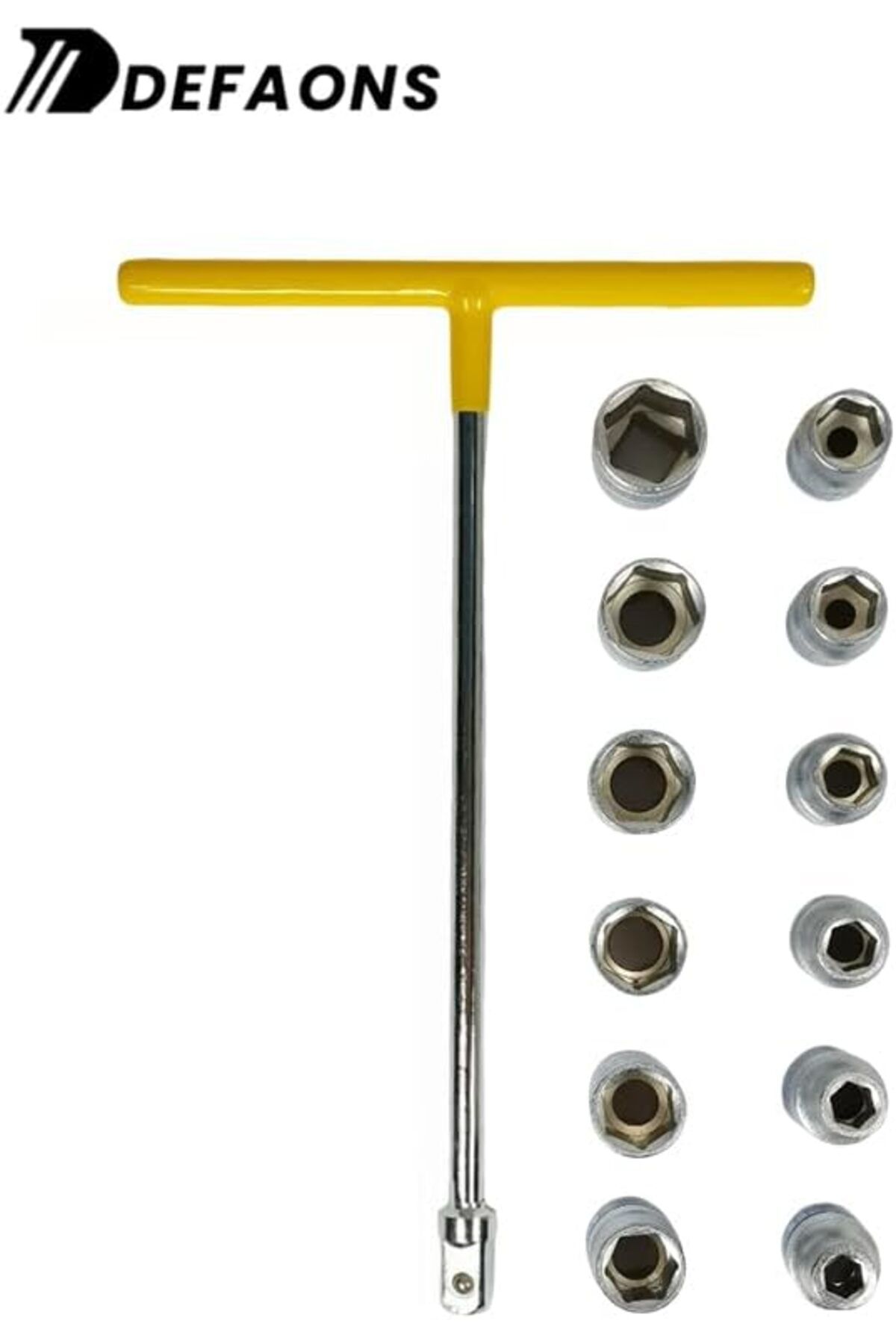Generic-Tian Feng 13pcs Socket Wrench Set - 8-19mm Cr-v Sockets, T-handle, 1/2 Inch Drive 8