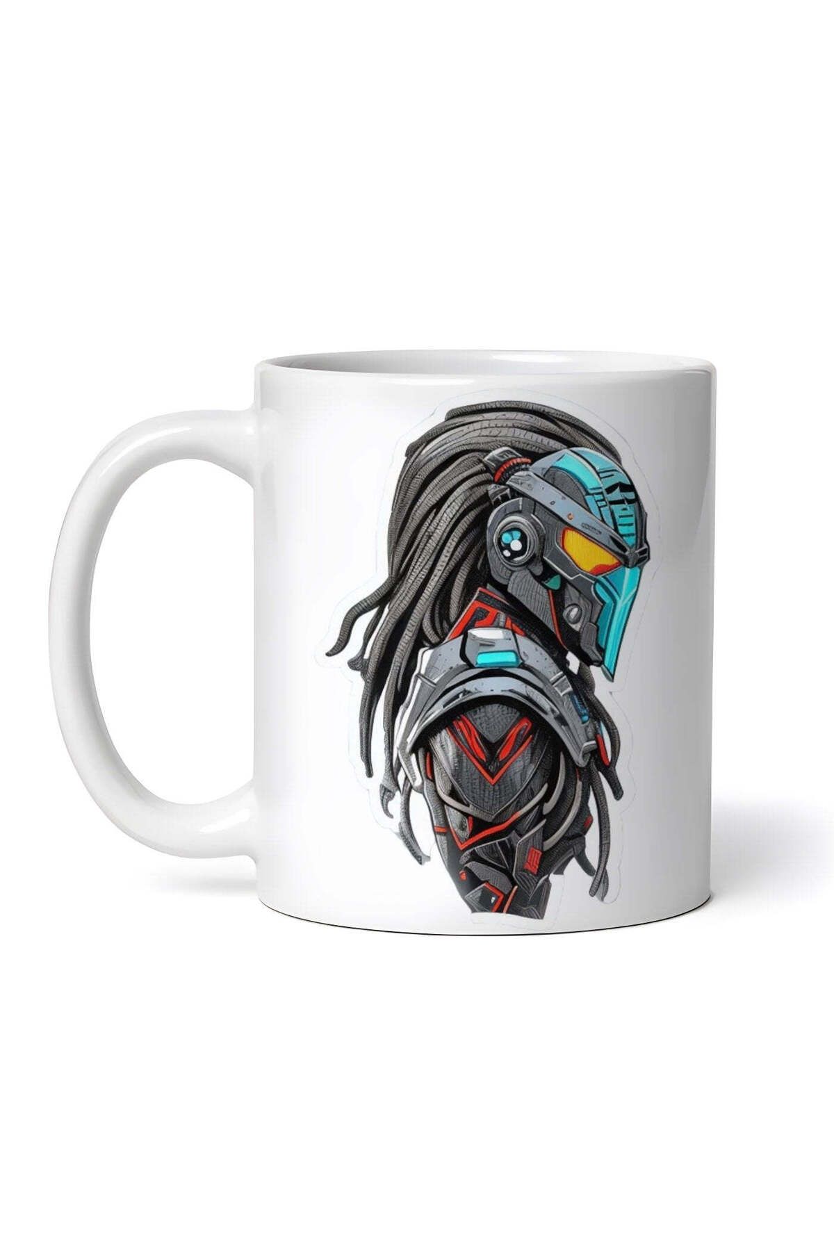 OEM Cană Albă Personalizată, Cyber ​​predator Cu Împletituri, Inovatix . 330ml - One Size