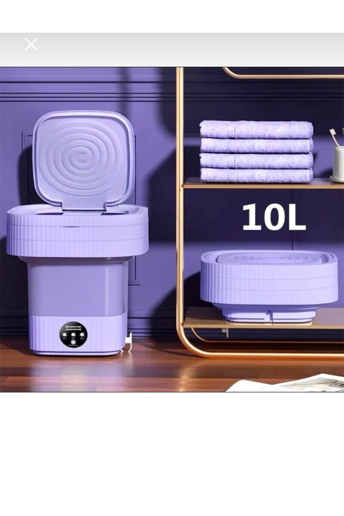 Melis Tansu 10l Portatif Katlanabilir Çamaşır Makinesi – Sessiz, Pratik, Büyük Boy Mini Yıkama
