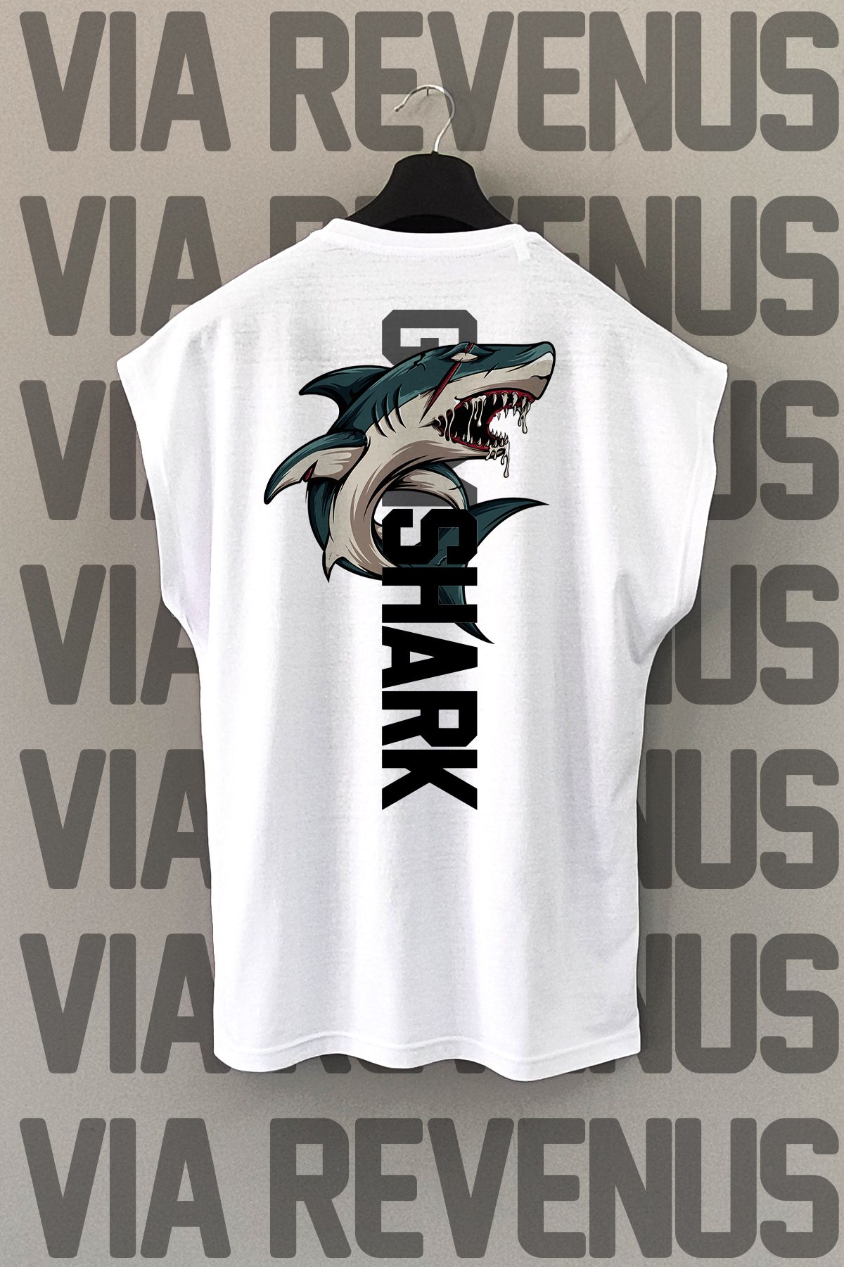 Vordevia Gym Sırt Baskılı Sıfır Kollu Bisiklet Yaka Spor Tshirt