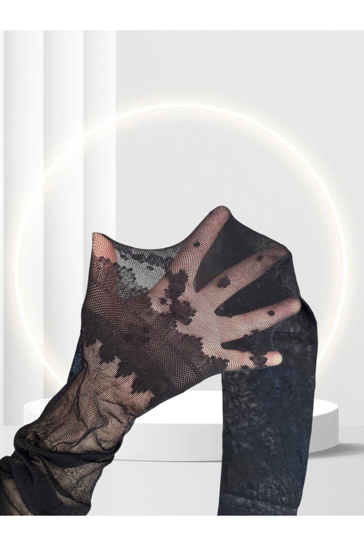 İntive Lingerie Milla 15 Den Dantel Görünümlü Burunsuz Çiçek Desenli Şık Feminen Külotlu Çorap