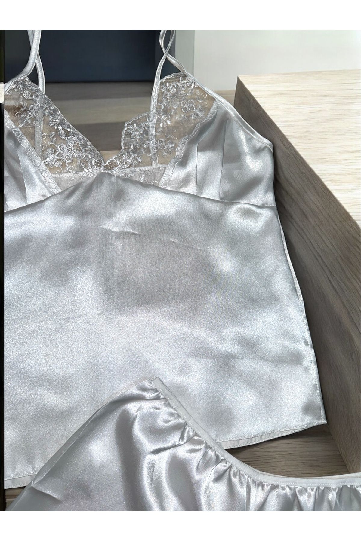 SATTENS-5 Piece Dower Satin Women's Nightgown Dower Set + Box Gift 5