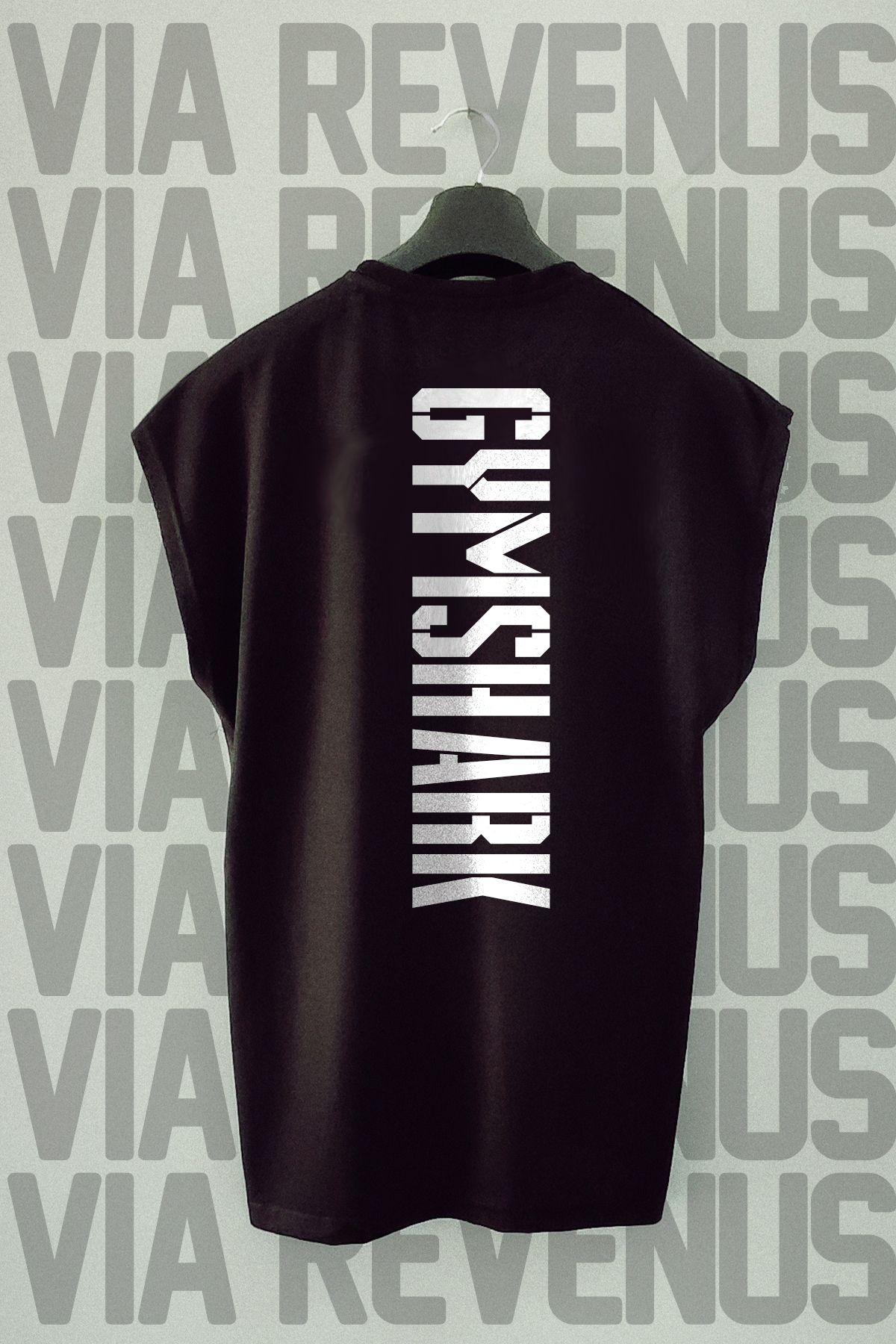 Vordevia Gym Sırt Baskılı Sıfır Kollu Bisiklet Yaka Spor Tshirt