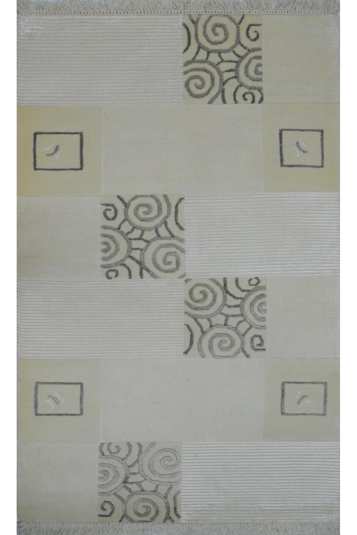 Handmade Yüksek Kalite Yünden El Dokuma Krem Renk Nepal Halısı 80x150 cm (1.2 m²)