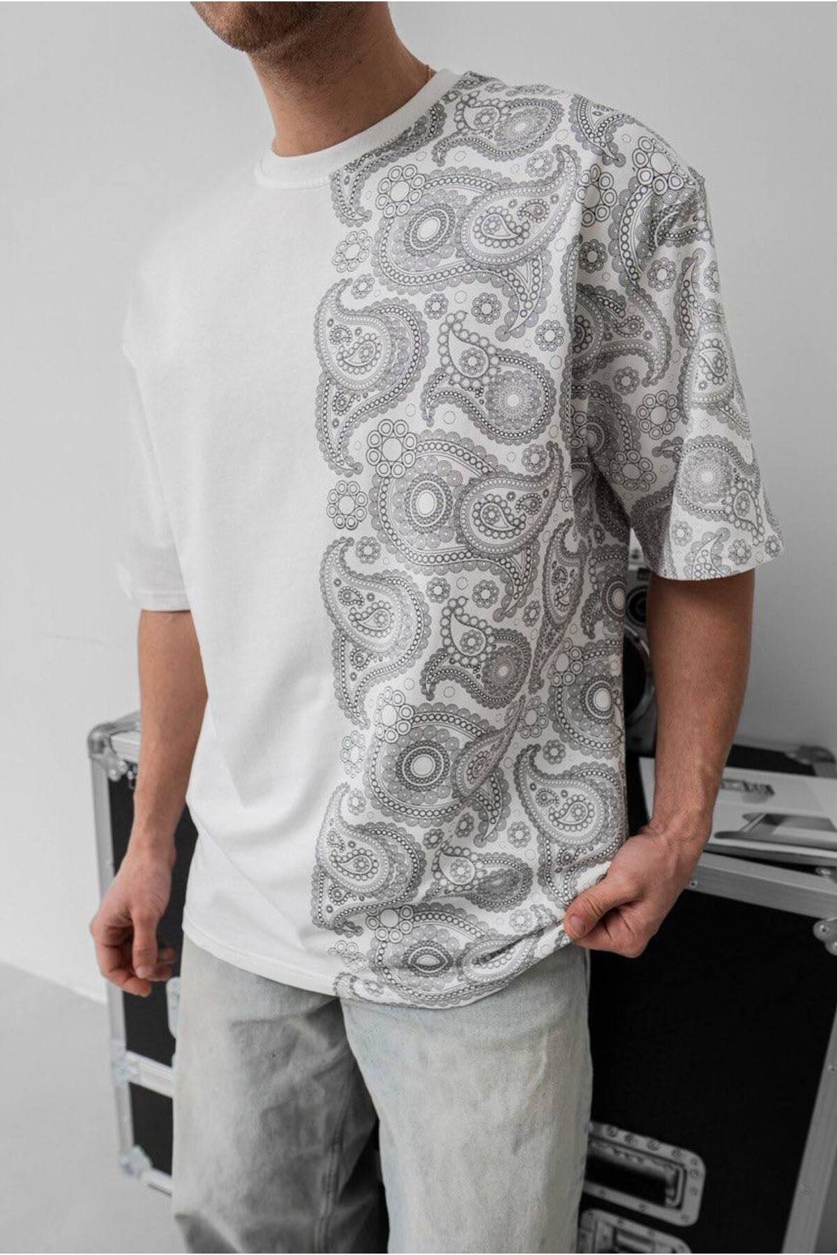 MİELA STORE Mandala Desen Oversize T-Shirt