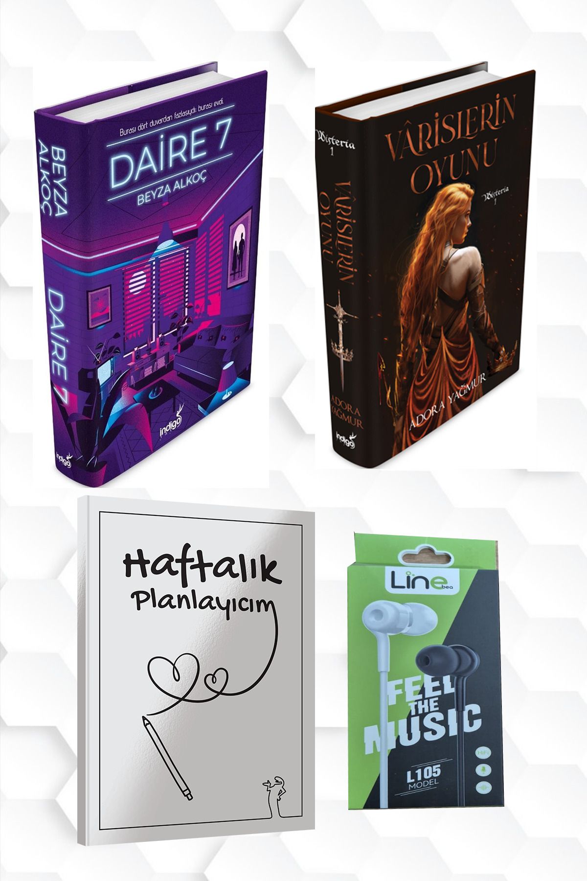 İndigo Kitap CİLTLİ-DAİRE 7-VARİSLERİN OYUNU+HAFTALIK PLANLAYICIM (52 HAFTA) KULAKLIK HEDİYE