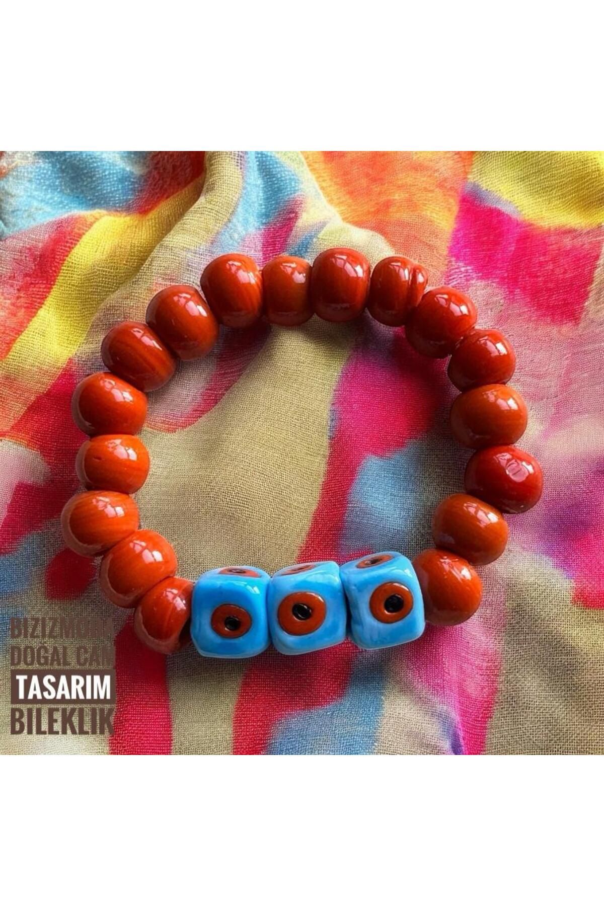 bizizmoda El yapımı Tasarım Nazar Bodrum Cam Boncuk Bileklik