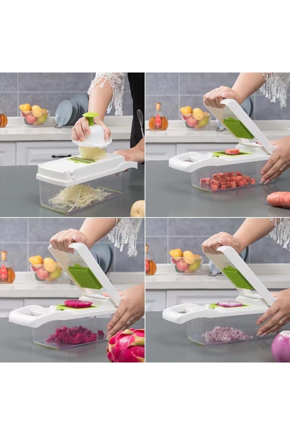 NEXIFY-Vegetable Chopper: Multifunctional All-in-One Food Slicer Dicer Cutter with Draining Baske 5