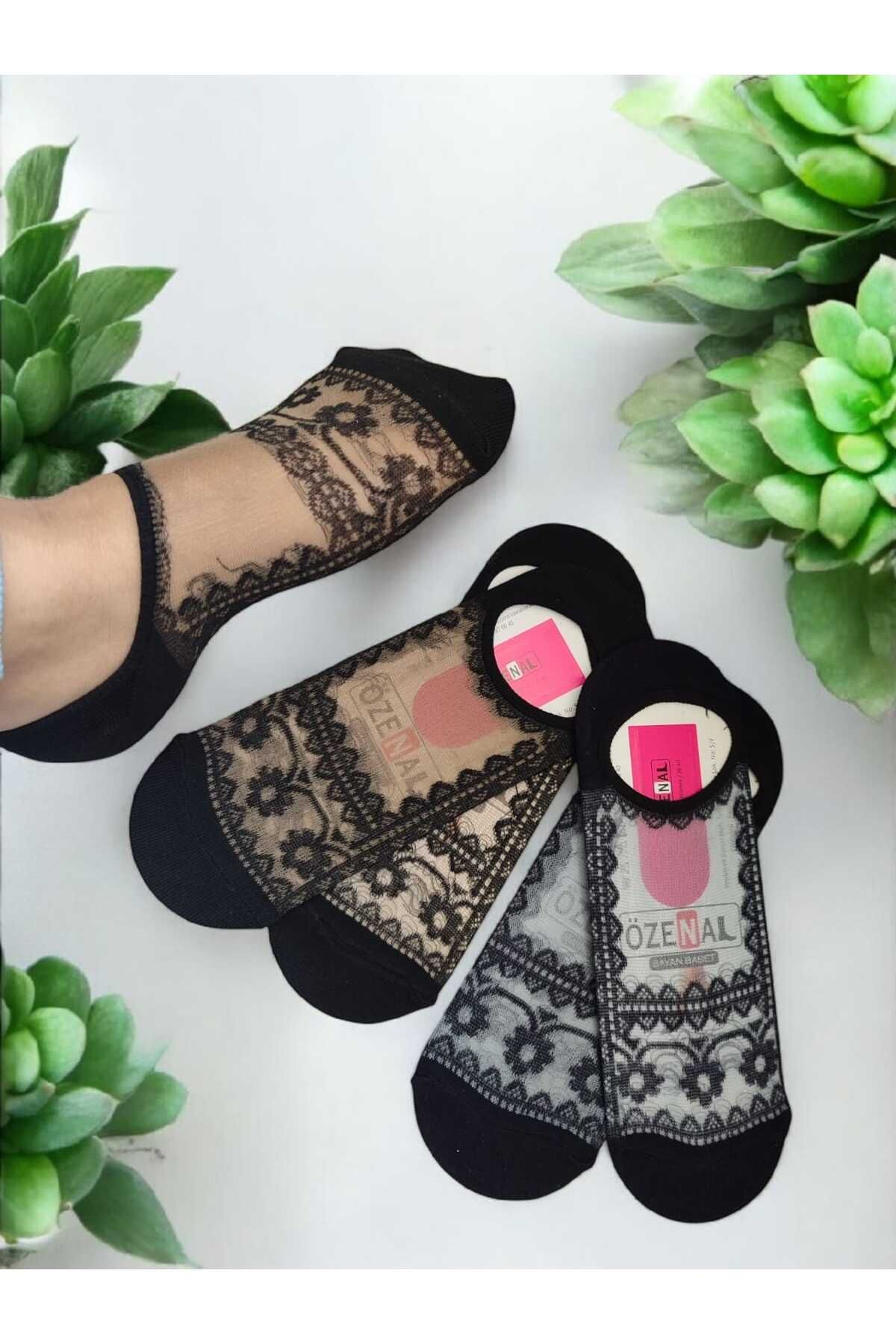 çorapcım Kadın Siyah kedili 3lü Çorap