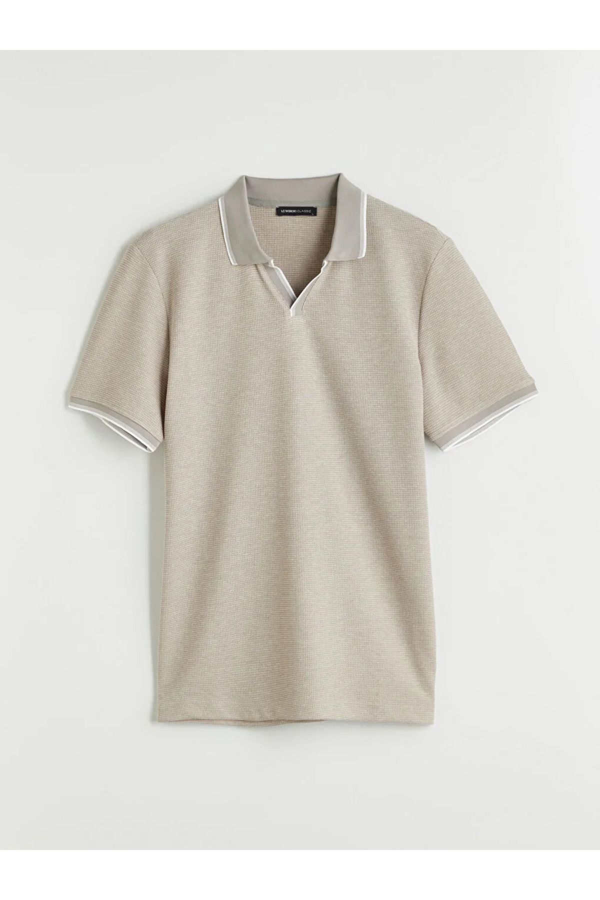 LC Waikiki LCWAIKIKI Classic Bej Polo Yaka Desenli Erkek Tişört