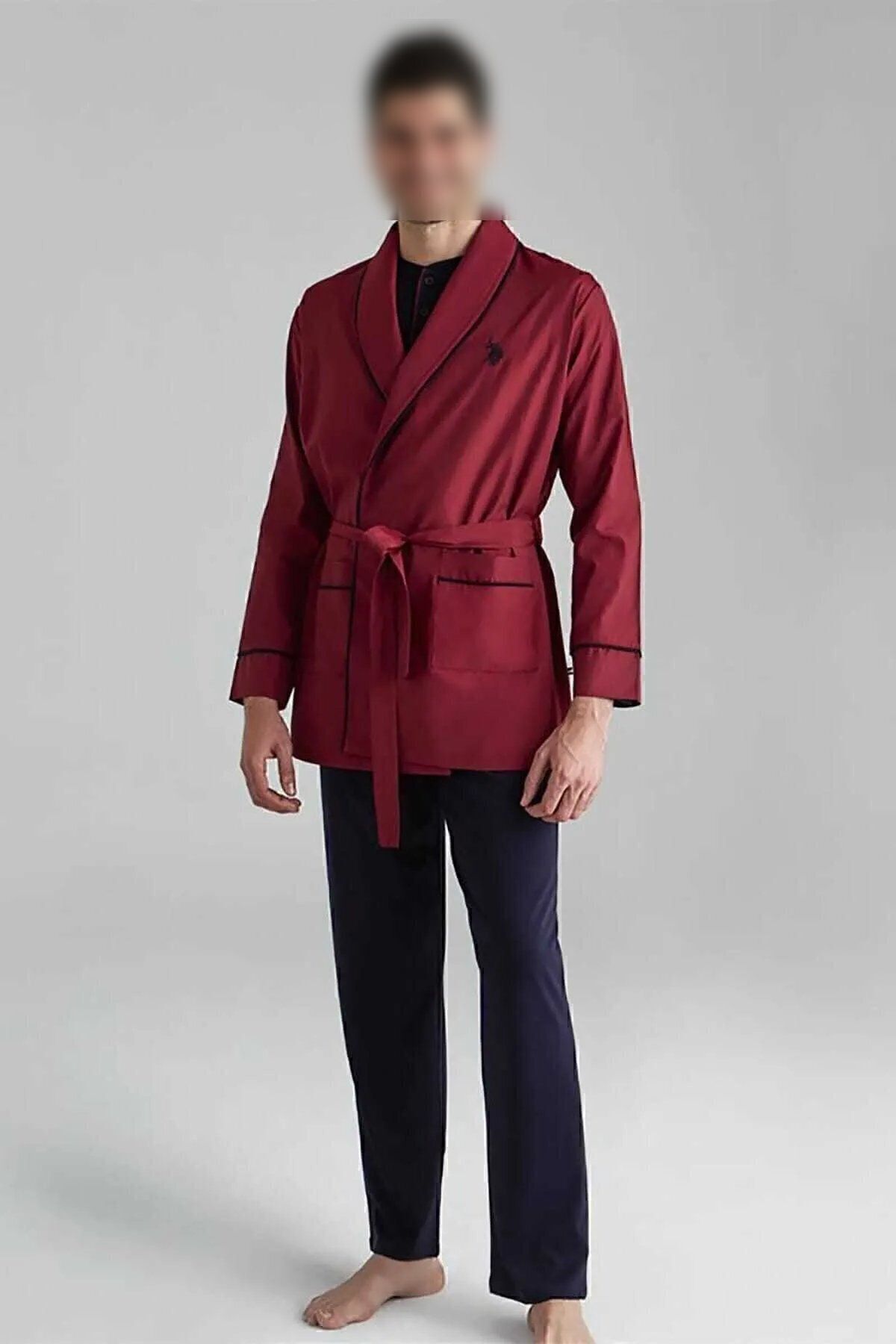 U.S. Polo Assn. Erkek Bordo Kutulu Sabahlık Çeyizlik Set 5'li - Bordo - SREIA12X00R0-LBO