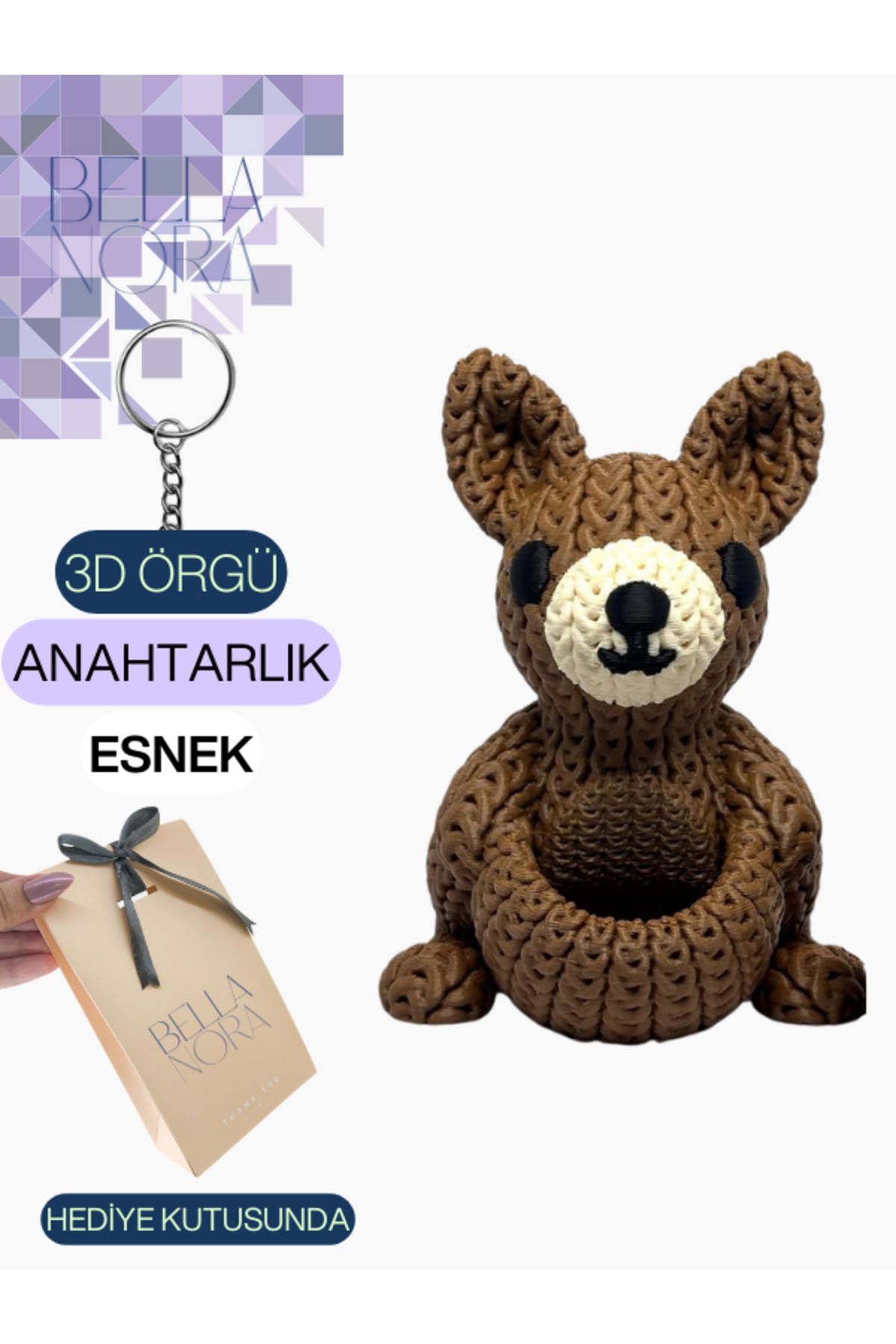 Bellanora Örgü Anahtarlık En Sevilen Animasyon Çizgi Film Hayvan Kahramanları Amigurumi Özel Hediye Kutusunda
