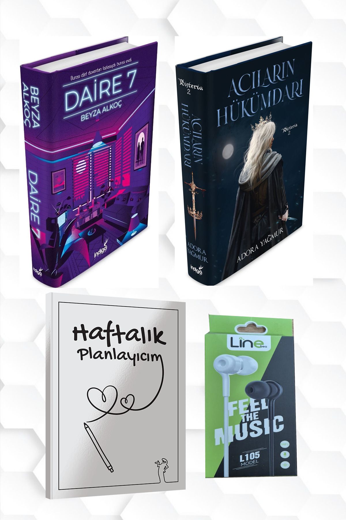 İndigo Kitap CİLTLİ-DAİRE 7-ACILARIN HÜKÜMDARI+HAFTALIK PLANLAYICIM (52 HAFTA) KULAKLIK HEDİYE