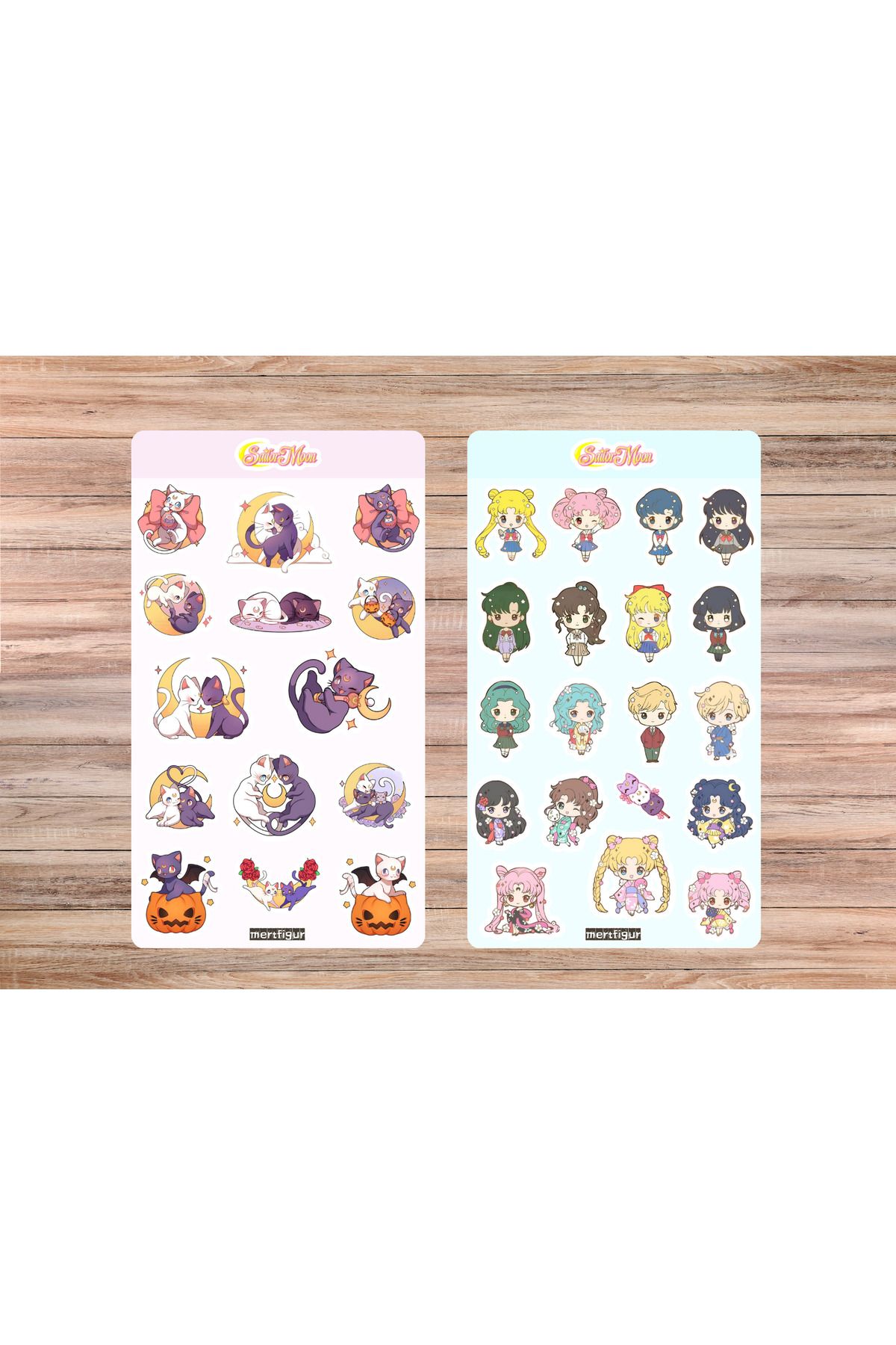 mertfigur Sailor Moon Anime Sticker Etiket