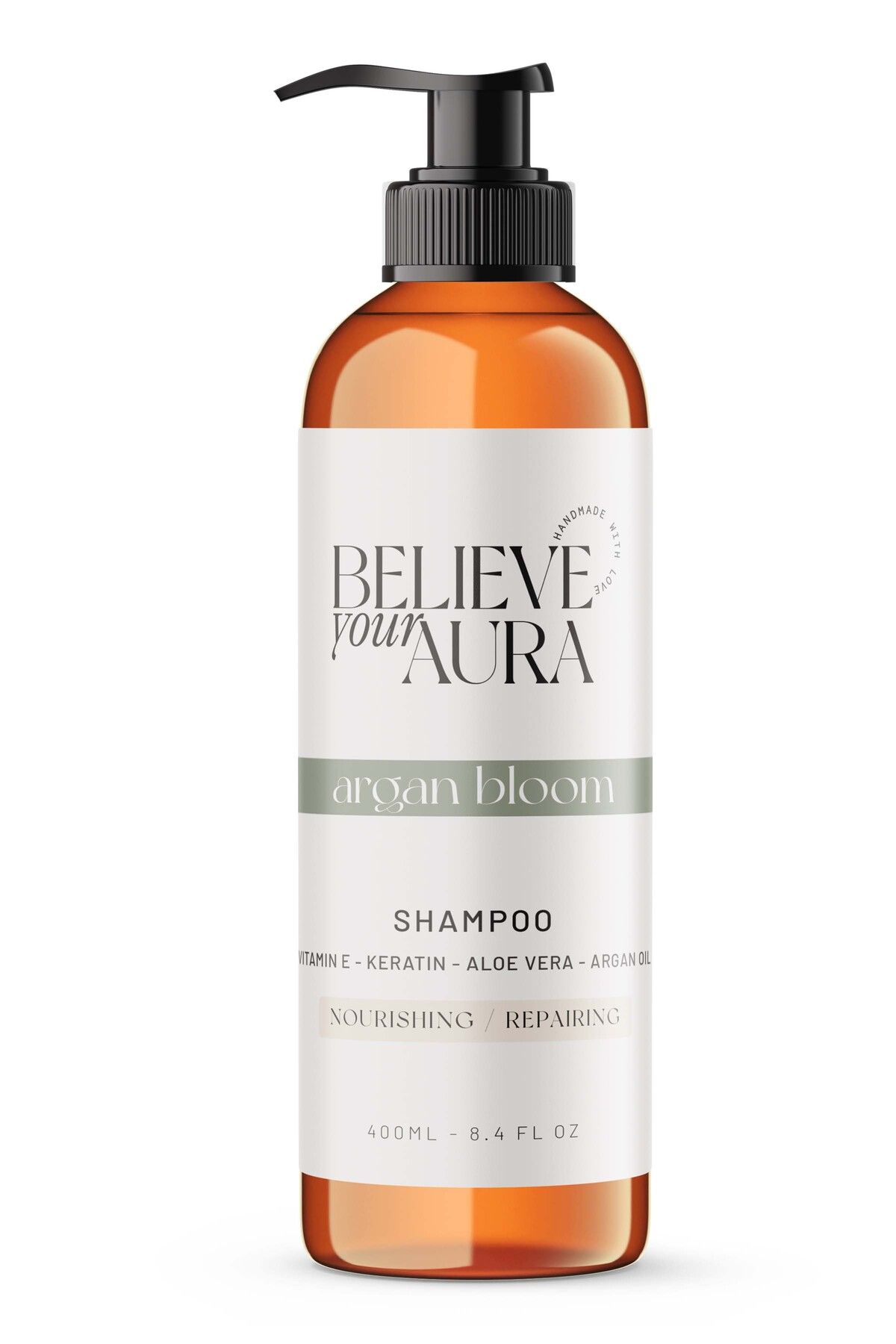 Believe Your Aura Argan Yağı Şampuanı - Boyalı Yıpranmış Kuru Saçlar - Besleyici Onarıcı Saç Bakım Şampuanı - 400 ml