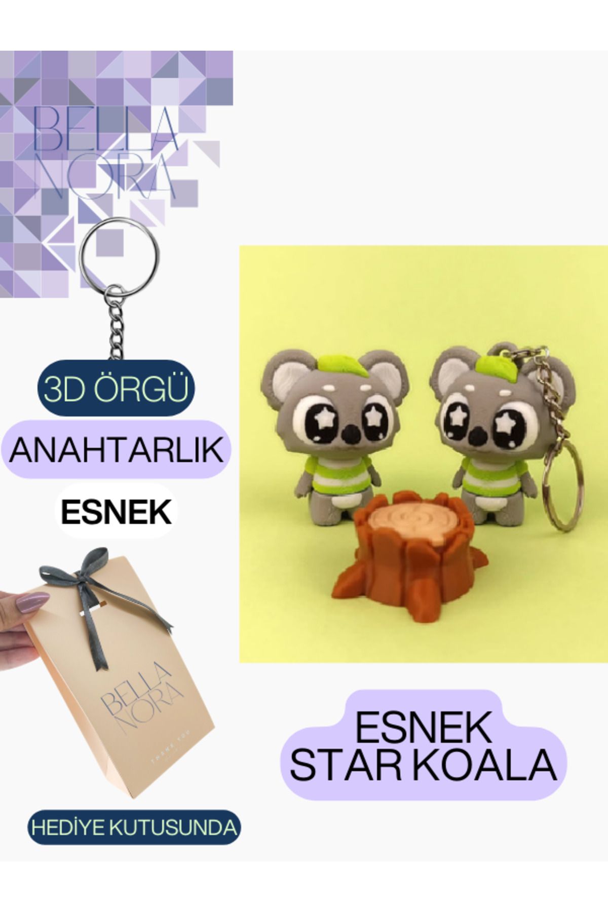 Bellanora Örgü Anahtarlık En Sevilen Animasyon Çizgi Film Hayvan Kahramanları Amigurumi Özel Hediye Kutusunda