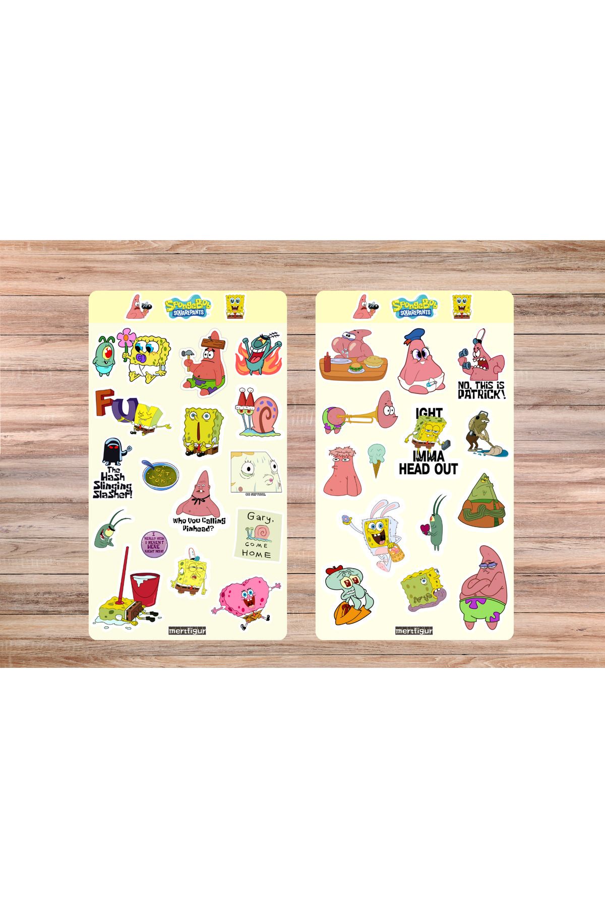 mertfigur Sunger Bob Patrick Anime Sticker Etiket