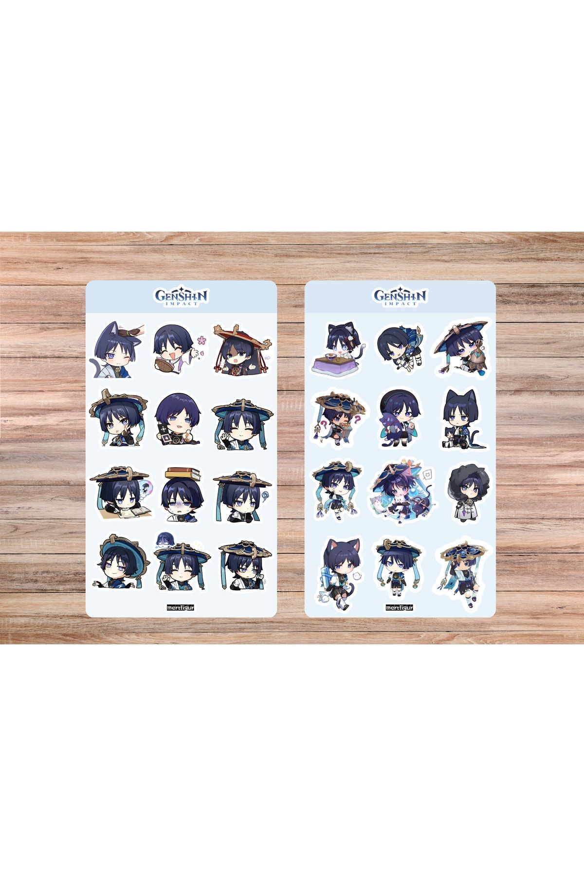mertfigur Genshin Wanderer Avare Scaramouche Anime Sticker Etiket