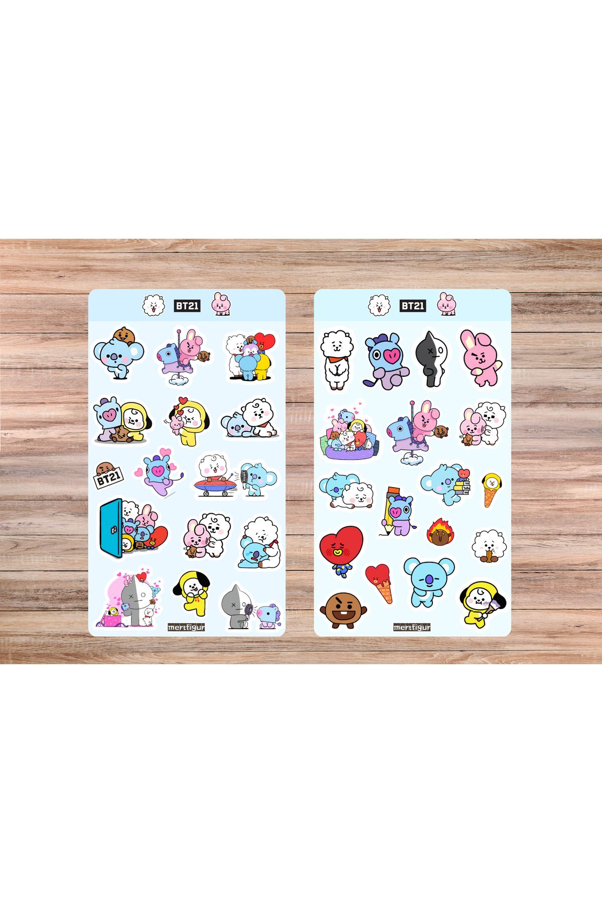 mertfigur Bt21 Bts21 Anime Sticker Etiket